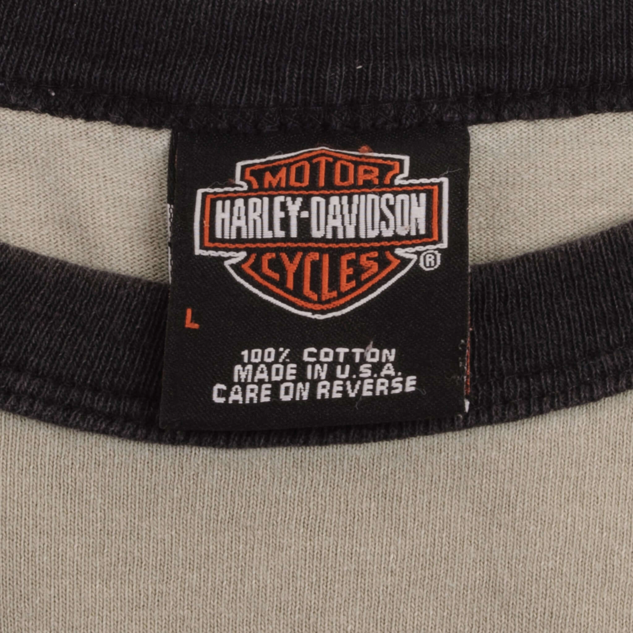 VINTAGE HARLEY DAVIDSON CONWAY NH RAGLAN TEE SHIRT 2005 SIZE LARGE MADE IN USA