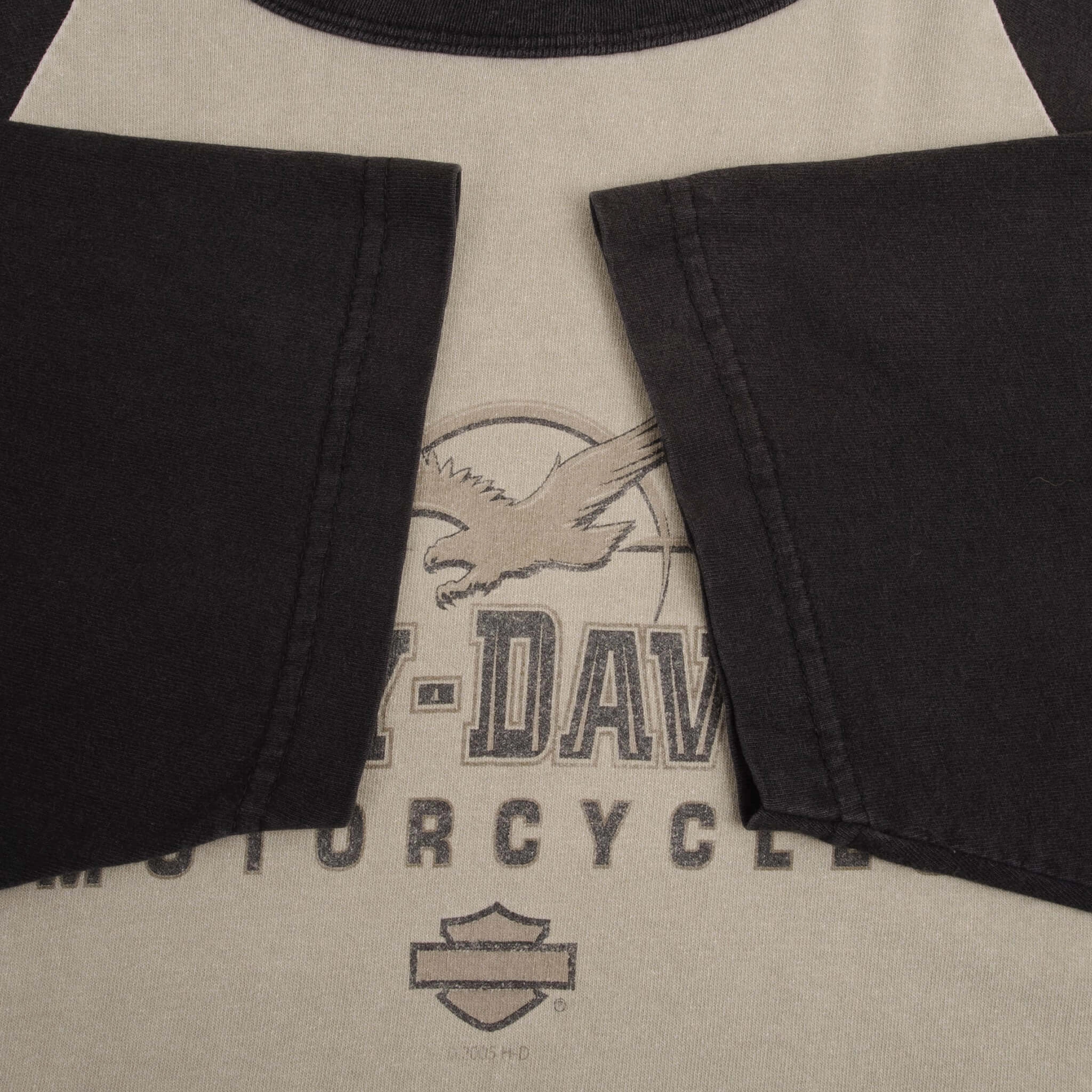 VINTAGE HARLEY DAVIDSON CONWAY NH RAGLAN TEE SHIRT 2005 SIZE LARGE MADE IN USA