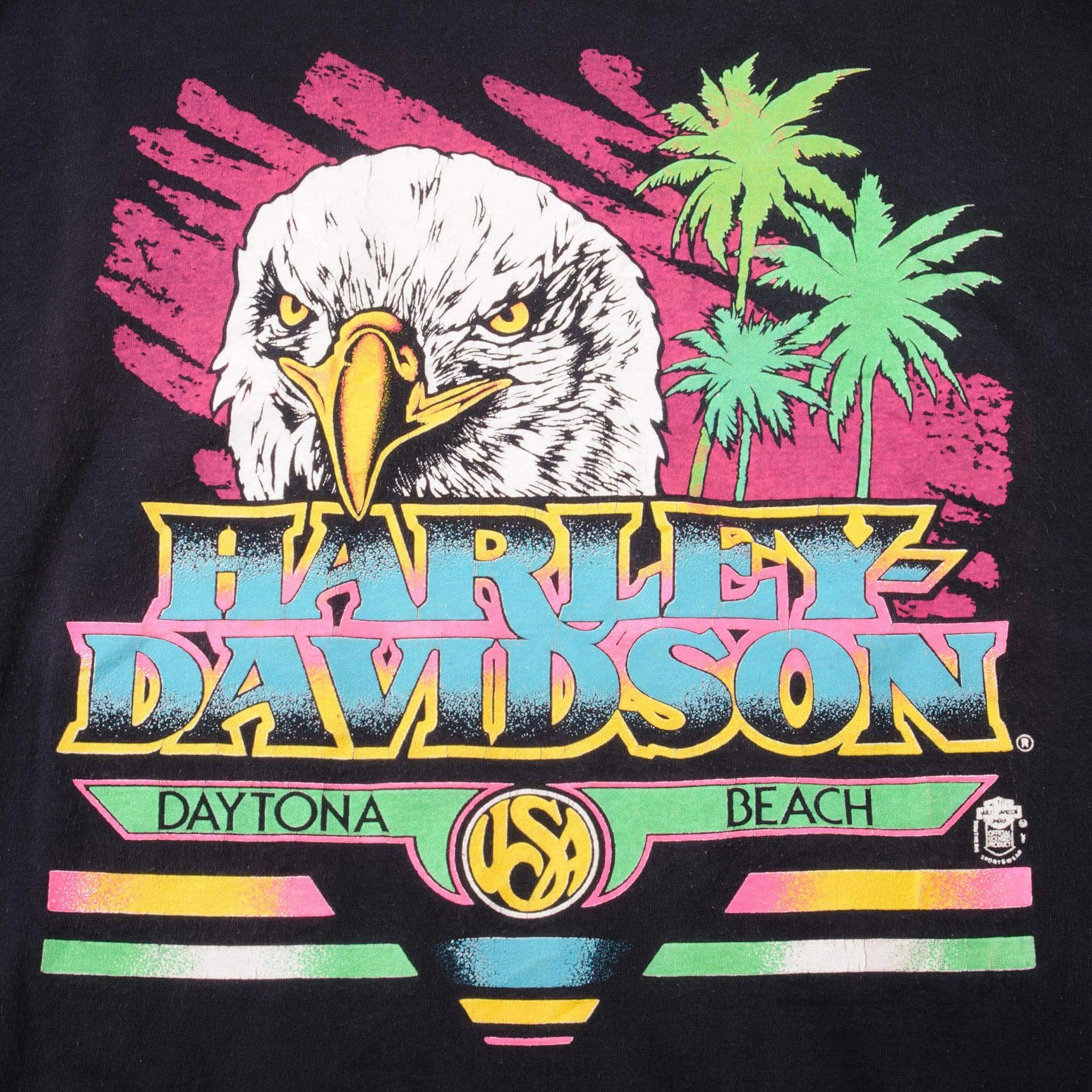 VINTAGE HARLEY DAVIDSON DAYTONA BEACH TEE SHIRT 1992 SIZE LARGE MADE IN USA