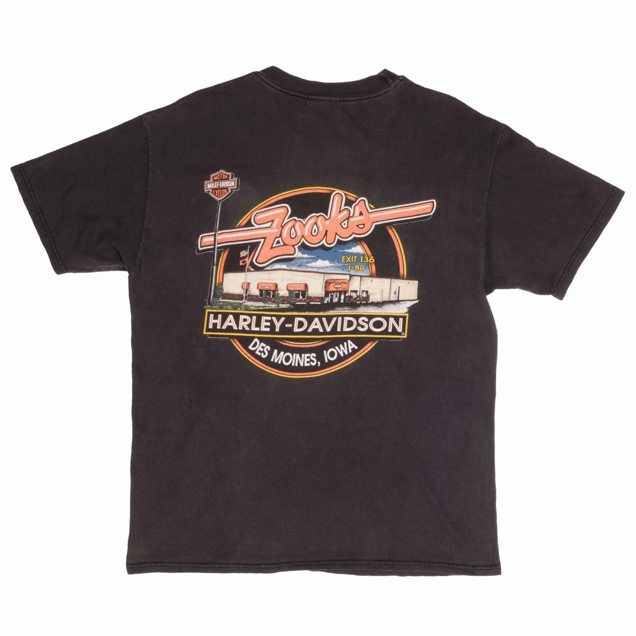VINTAGE HARLEY DAVIDSON DES MOINES IOWA TEE SHIRT 1990 LARGE MADE IN USA