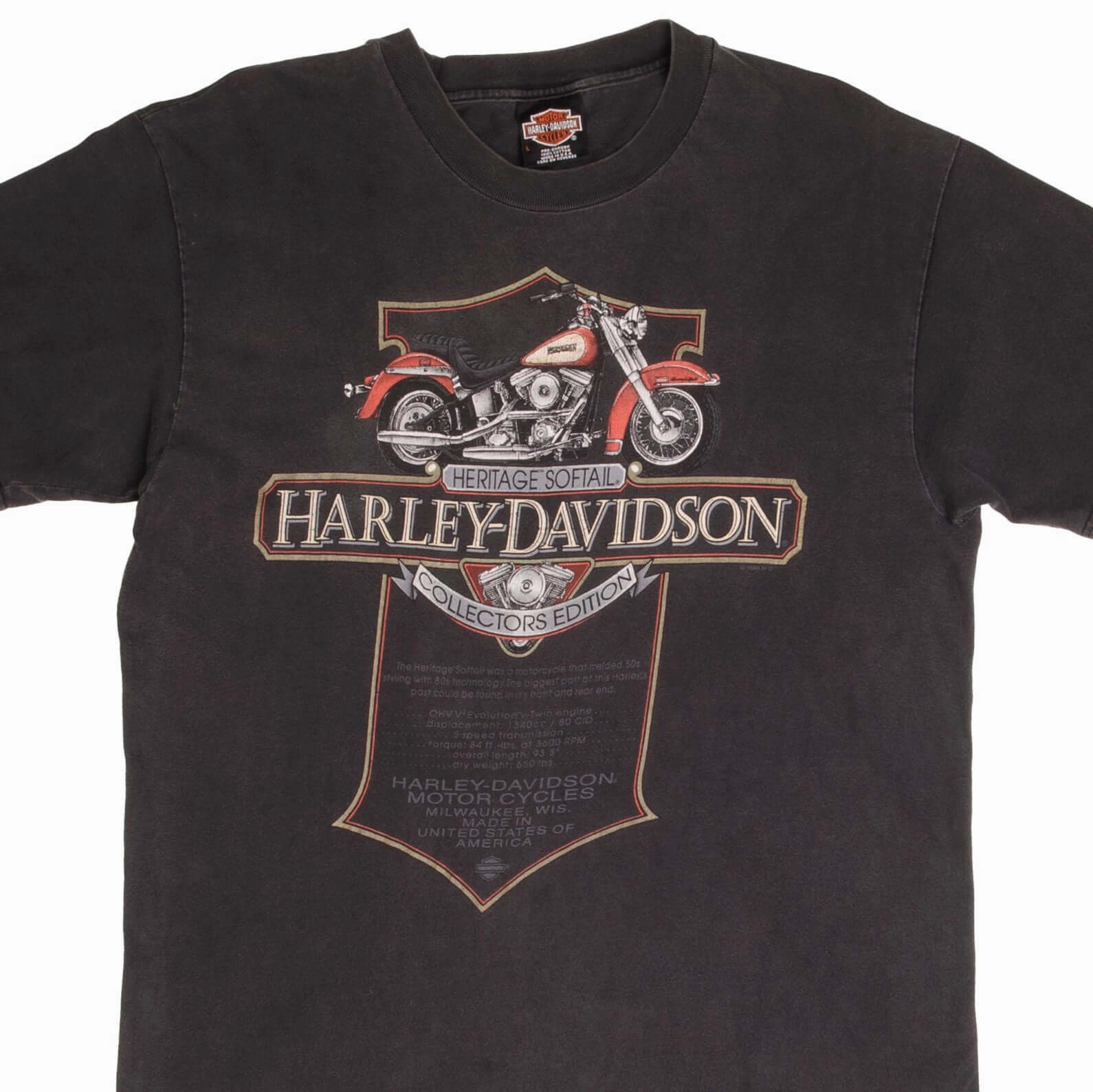 VINTAGE HARLEY DAVIDSON DES MOINES IOWA TEE SHIRT 1990 LARGE MADE IN USA
