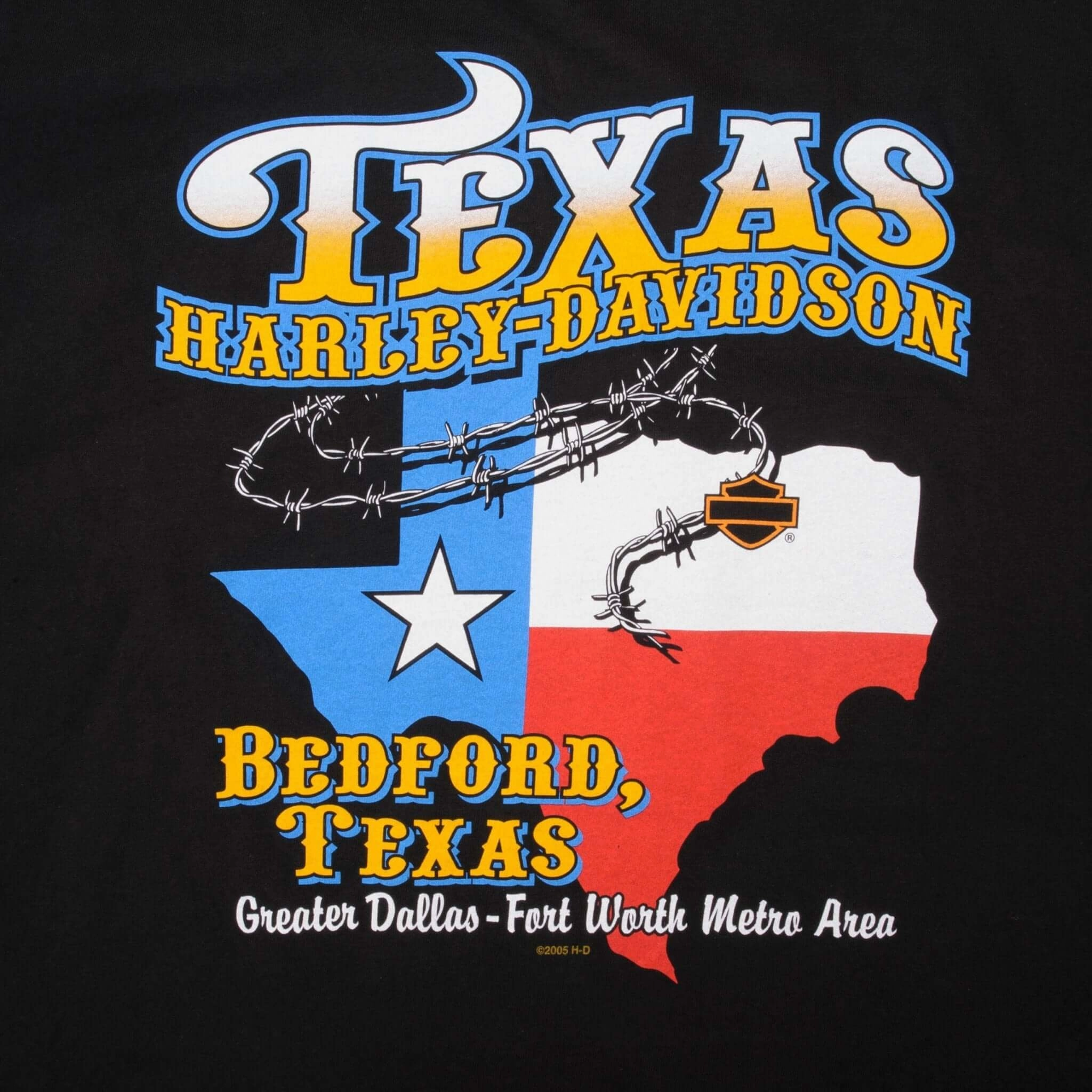 VINTAGE HARLEY DAVIDSON EAGLE TEXAS TEE SHIRT 2005 LARGE MADE IN USA