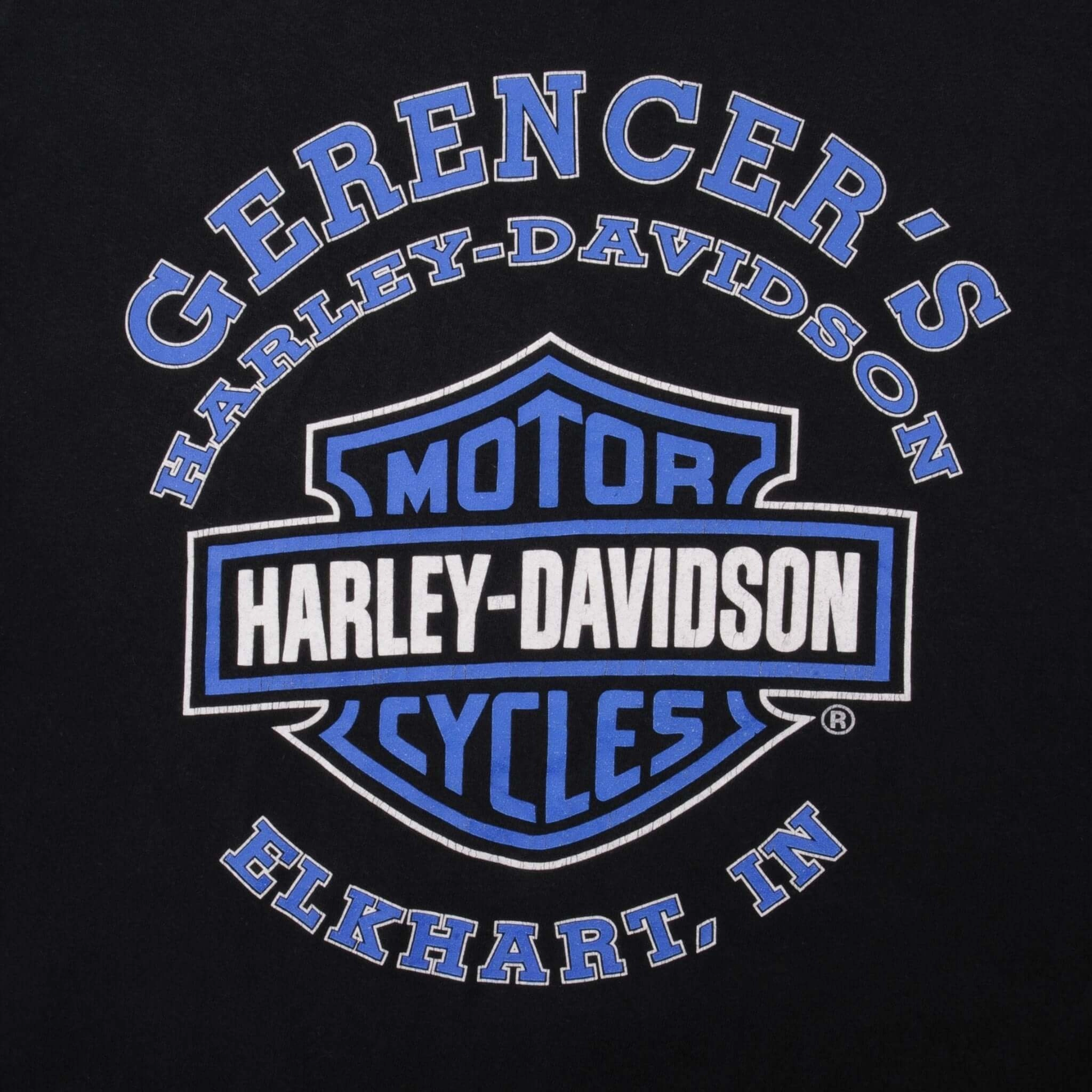 VINTAGE HARLEY DAVIDSON ELKHART IN TEE SHIRT 2002 XL MADE IN USA