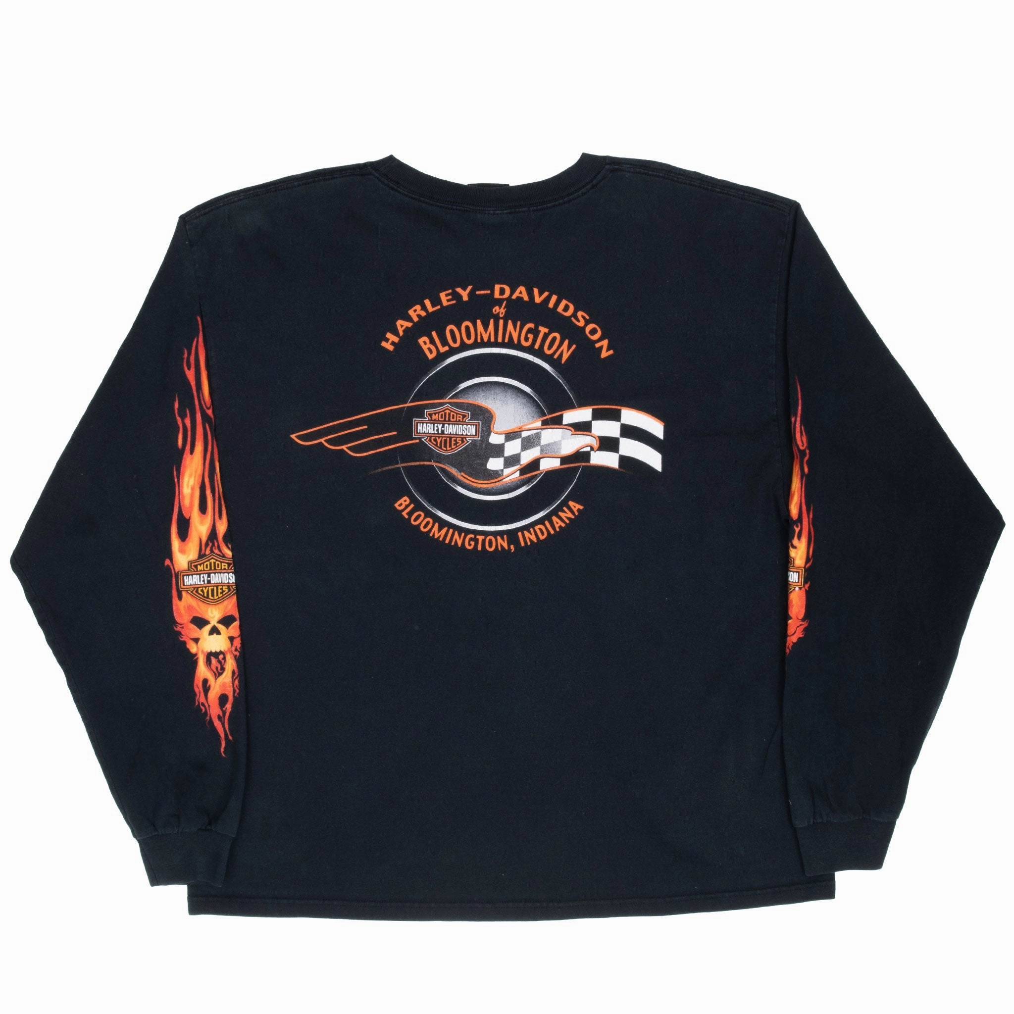VINTAGE HARLEY DAVIDSON FLAME LONG SLEEVE TEE SHIRT 2002 XL