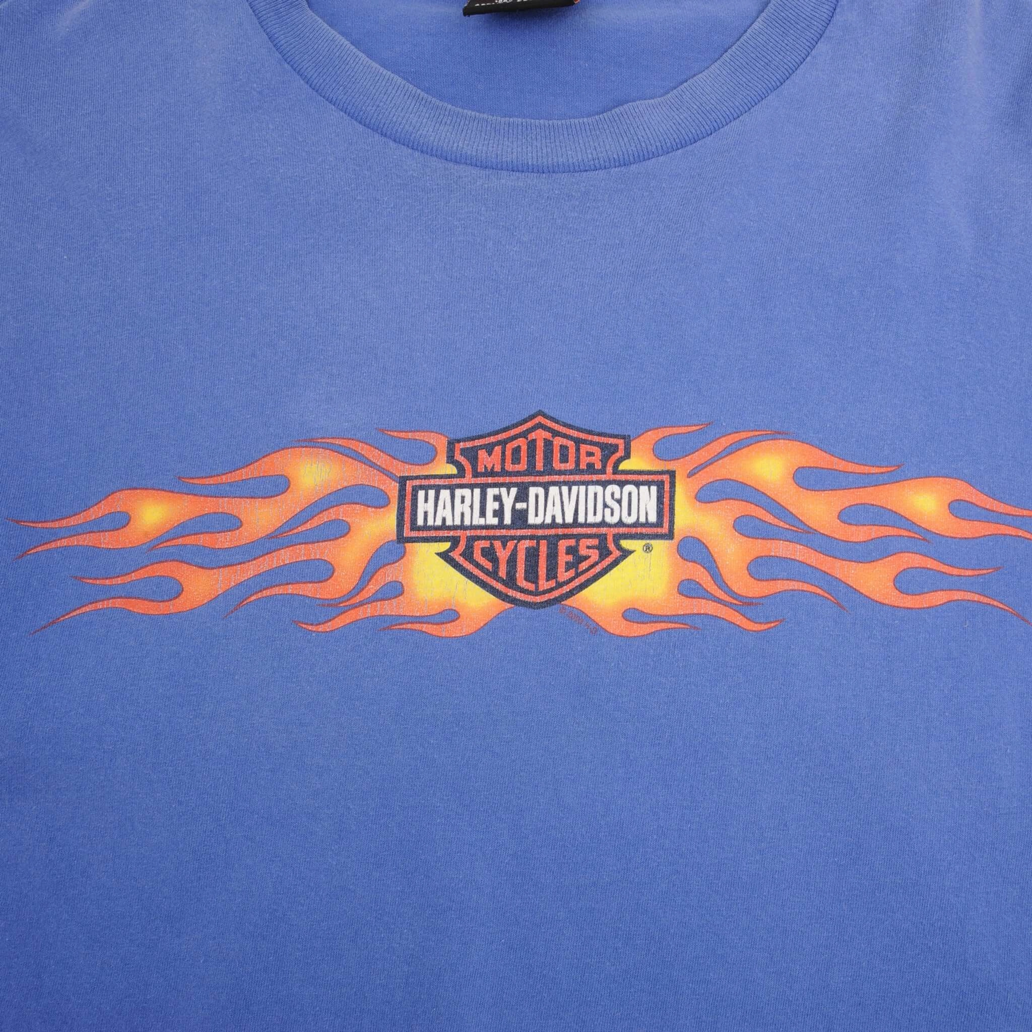 VINTAGE HARLEY DAVIDSON FLAME LONG SLEEVE TEE SHIRT 2003 SIZE 3XL