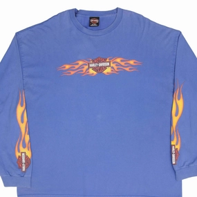 VINTAGE HARLEY DAVIDSON FLAME LONG SLEEVE TEE SHIRT 2003 SIZE 3XL
