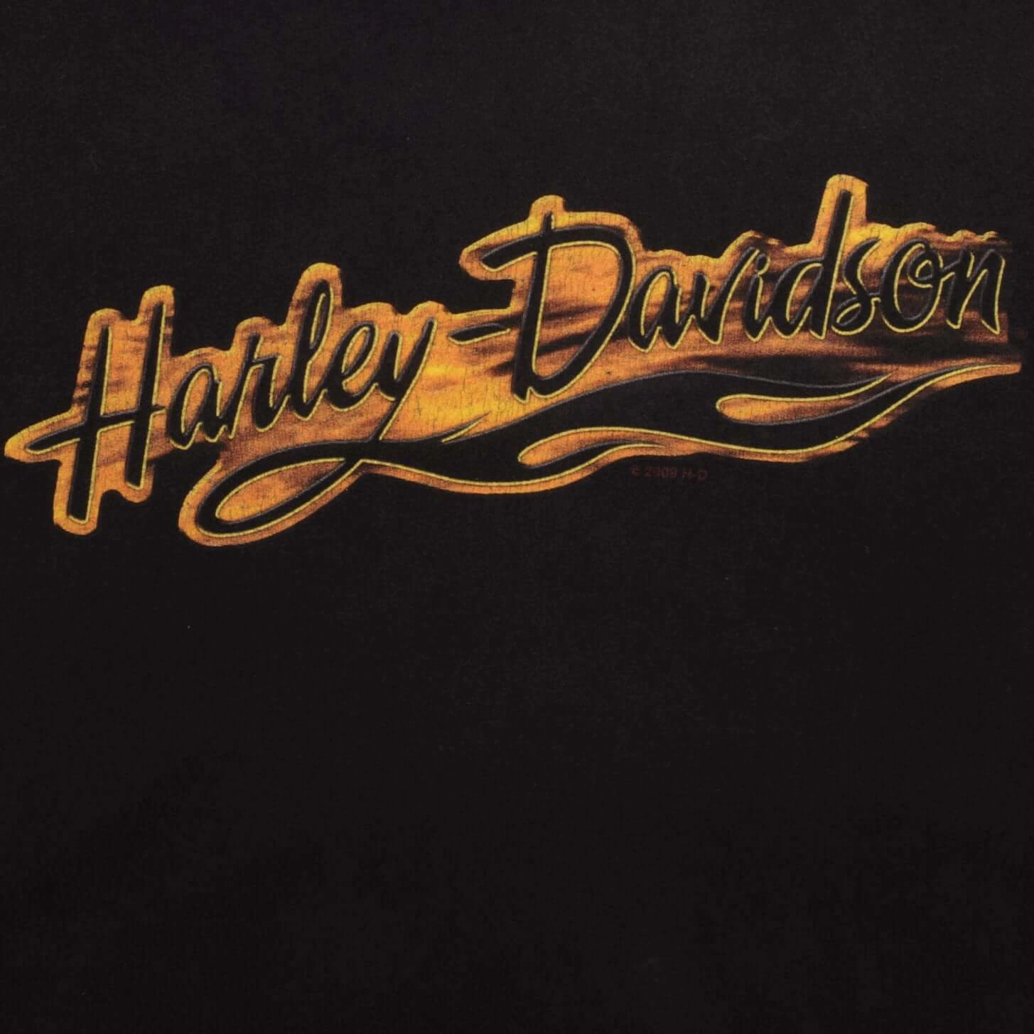 VINTAGE HARLEY DAVIDSON FLAME LONG SLEEVE TEE SHIRT 2009 SIZE XL MADE IN USA