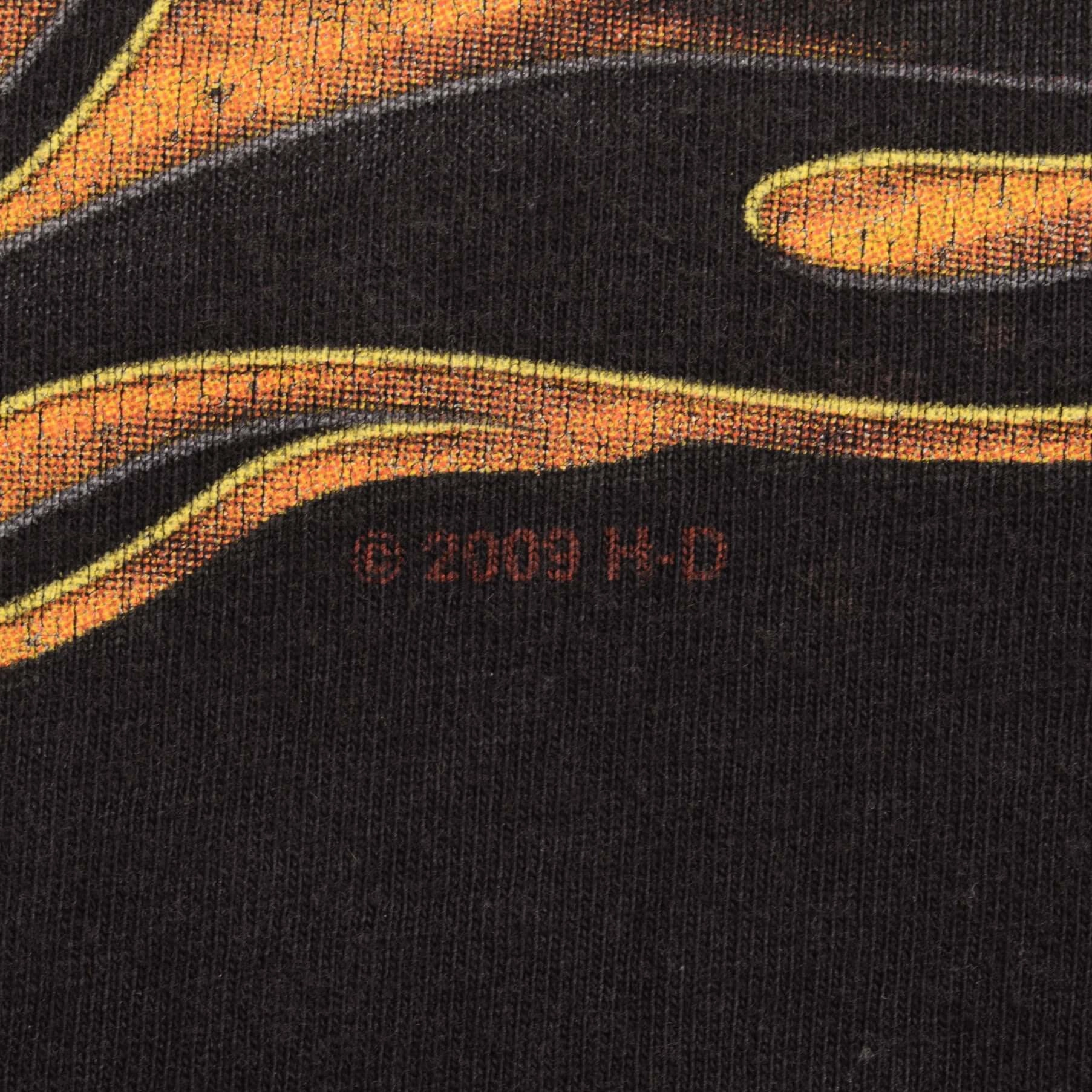 VINTAGE HARLEY DAVIDSON FLAME LONG SLEEVE TEE SHIRT 2009 SIZE XL MADE IN USA