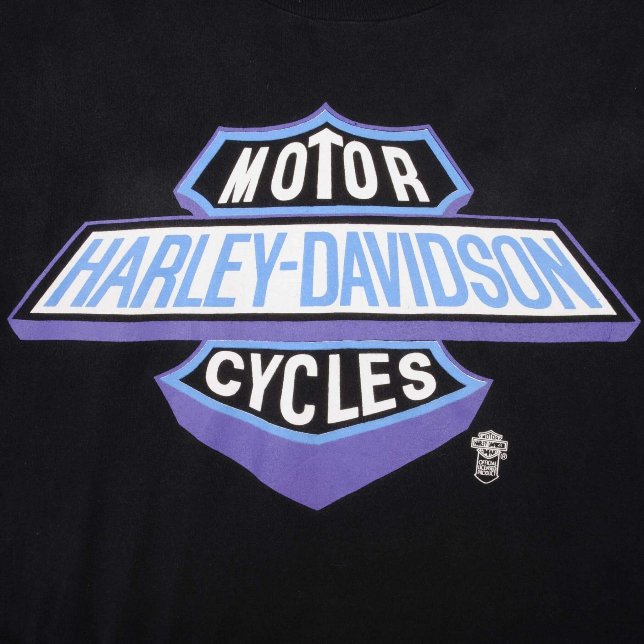 VINTAGE HARLEY DAVIDSON FLAMES LONG SLEEVES TEE SHIRT XL MADE IN USA 1990s