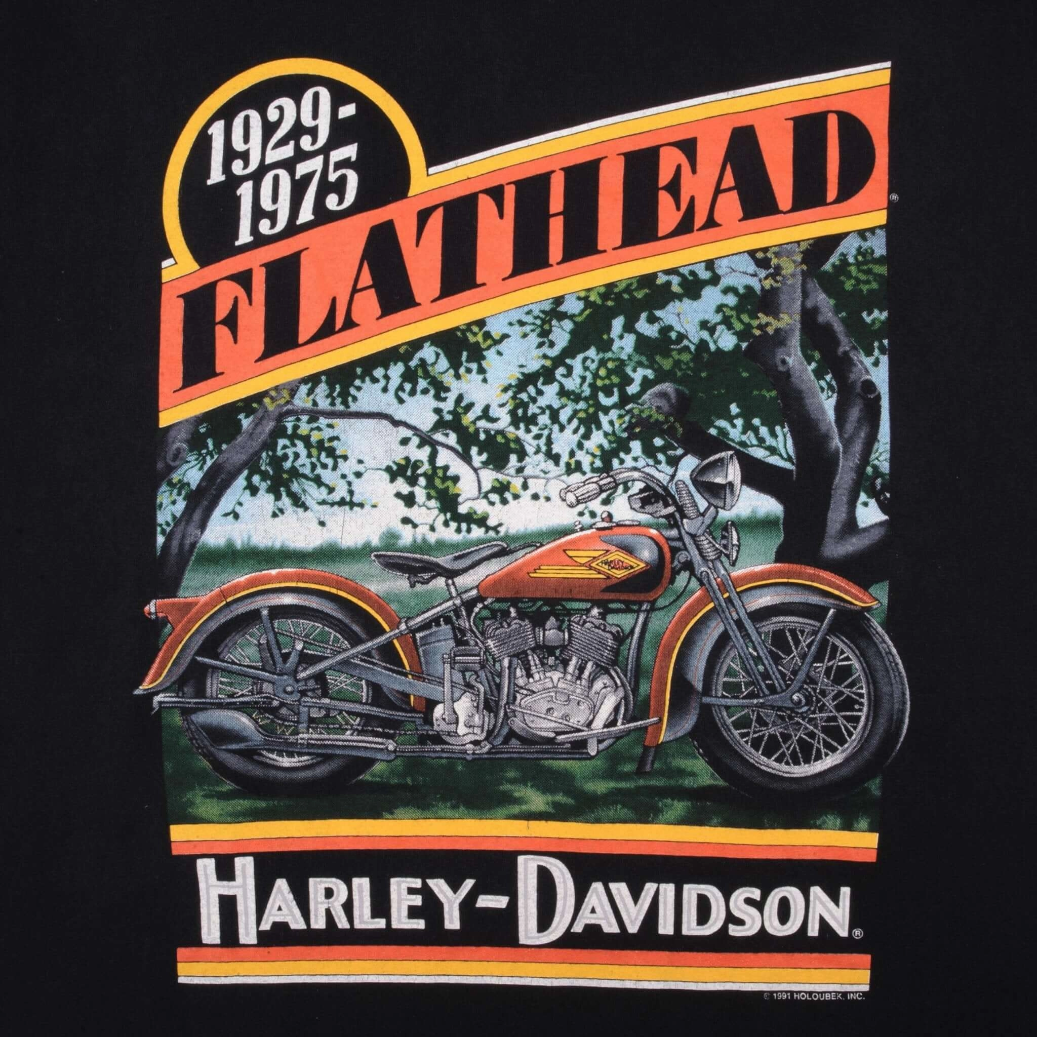 VINTAGE HARLEY DAVIDSON FLATHEAD TEE SHIRT 1991 SIZE XL MADE IN USA