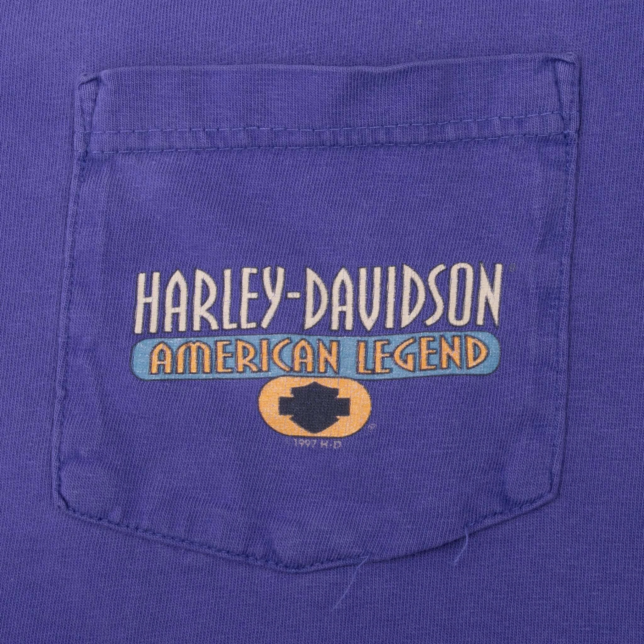 VINTAGE HARLEY DAVIDSON FLORIDA POCKET TEE SHIRT 1997 MEDIUM MADE IN USA
