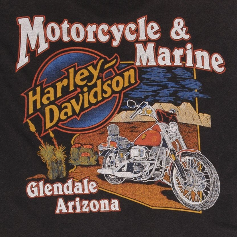 VINTAGE HARLEY DAVIDSON GLENDALE ARIZONA 1980S TANK TOP TEE SHIRT LARGE MADE IN USA