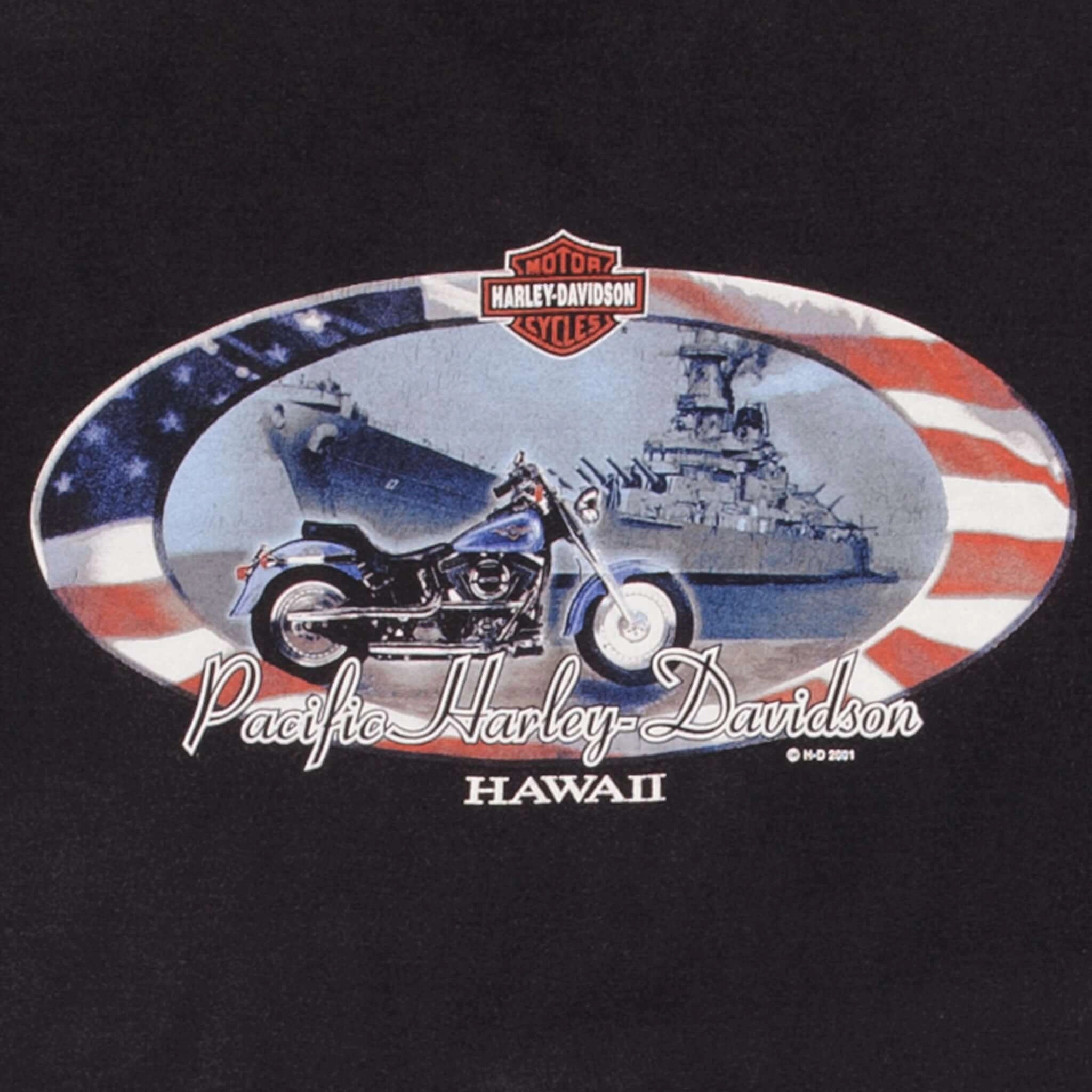 VINTAGE HARLEY DAVIDSON HAWAII 2001 TEE SHIRT SIZE XL MADE IN USA