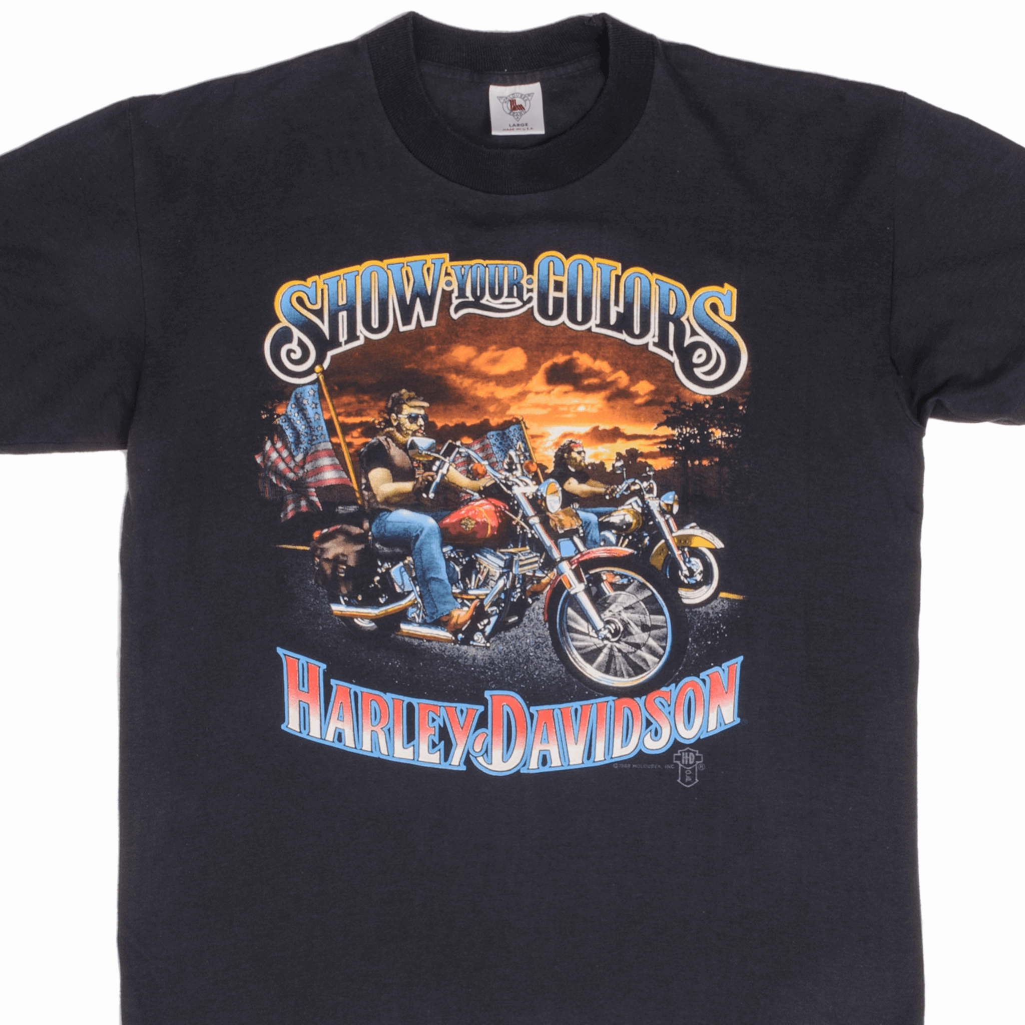VINTAGE HARLEY DAVIDSON HOLOUBEK TEE SHIRT 1987 SIZE MEDIUM MADE IN USA