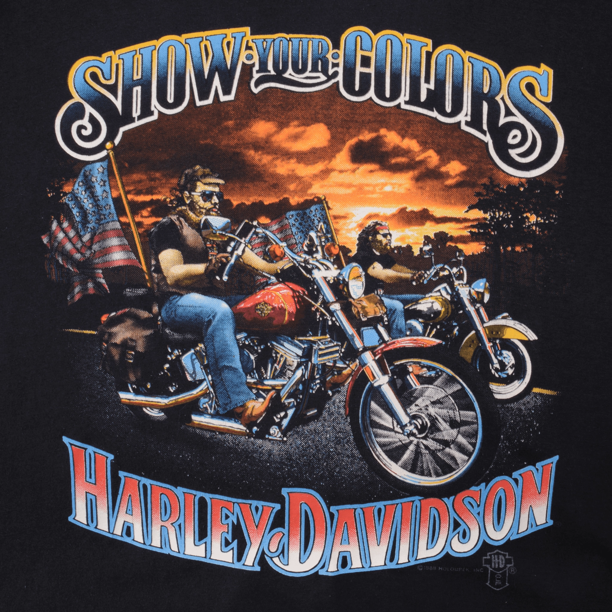 VINTAGE HARLEY DAVIDSON HOLOUBEK TEE SHIRT 1987 SIZE MEDIUM MADE IN USA