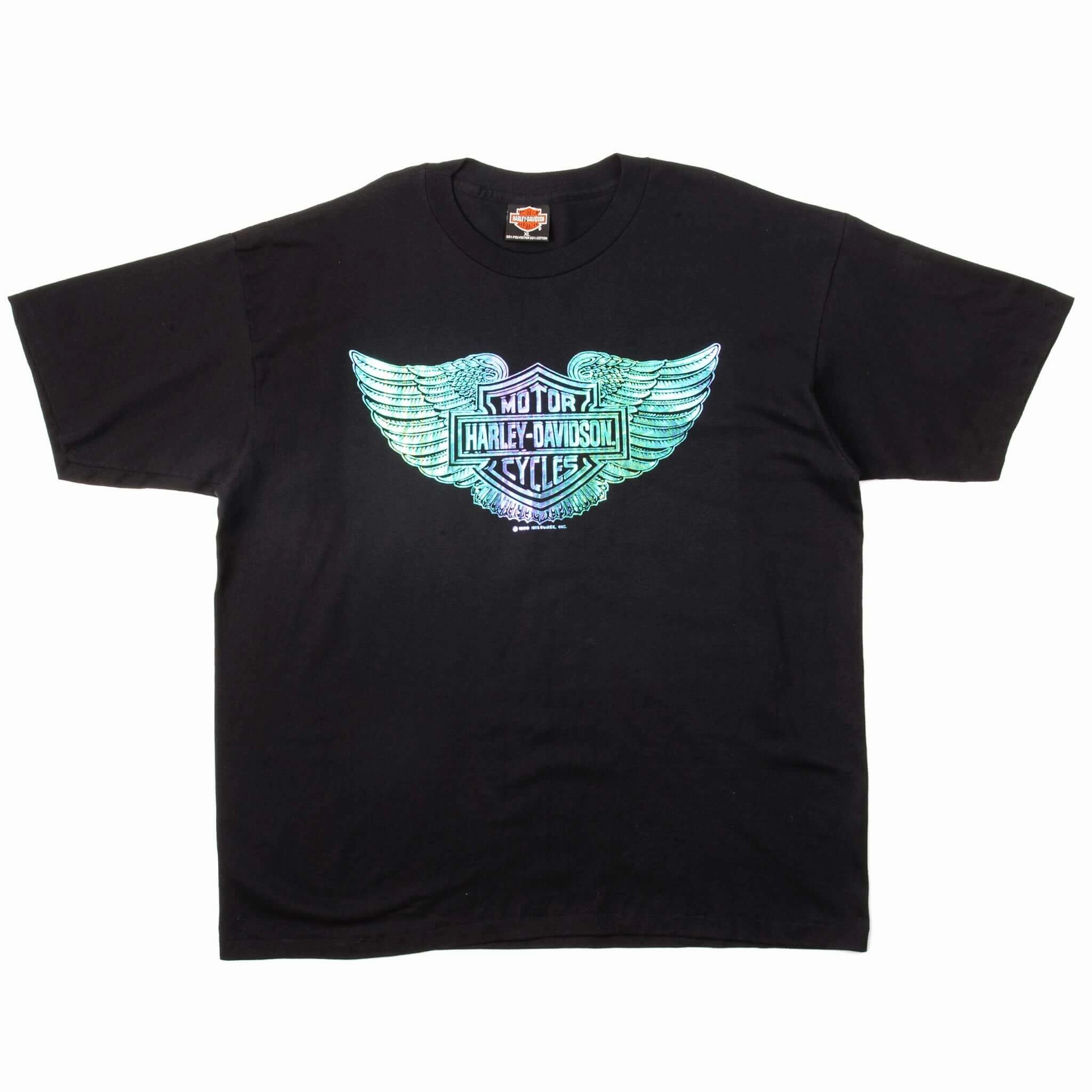VINTAGE HARLEY DAVIDSON IRIDESCENT TEE SHIRT 1990 SIZE XL MADE IN USA