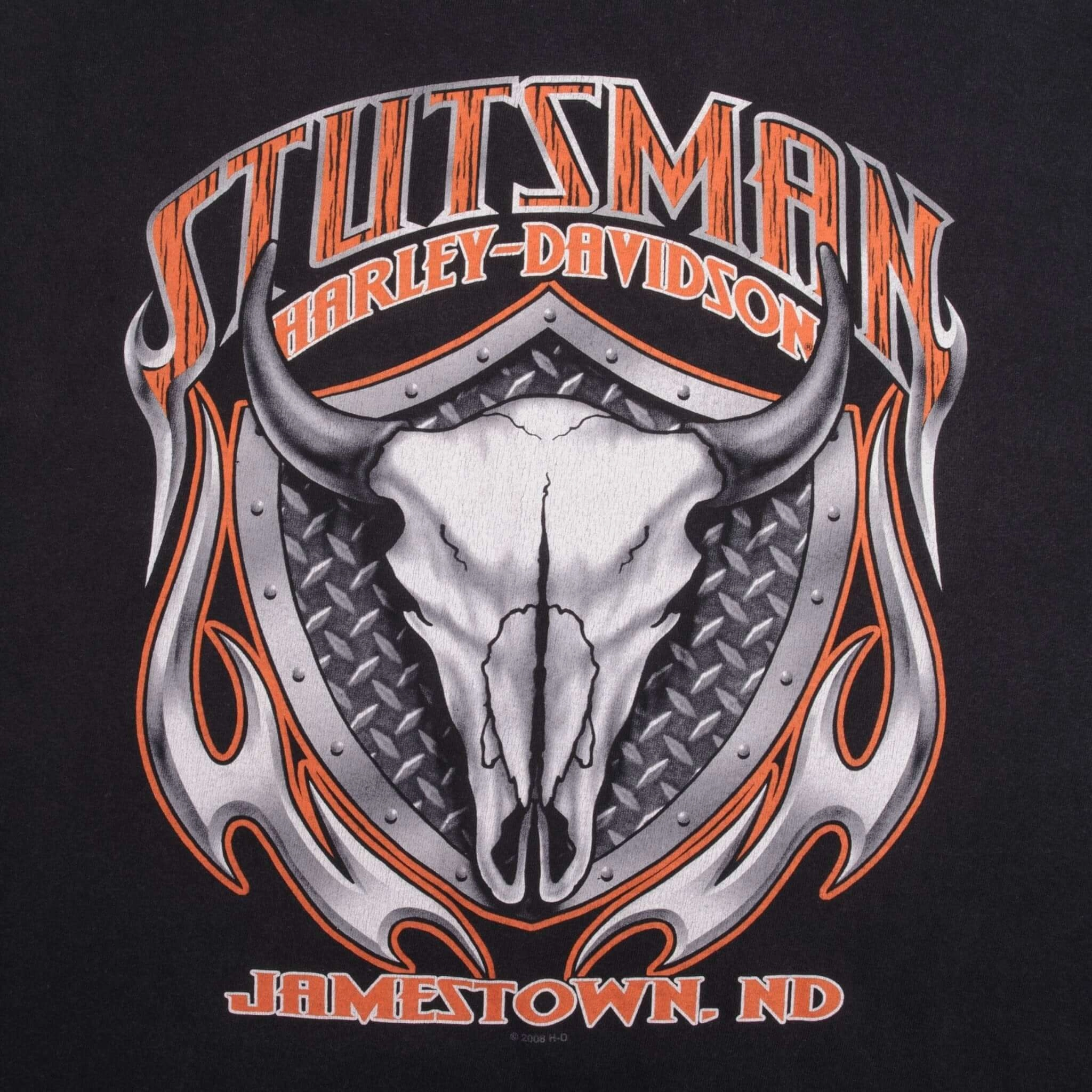 VINTAGE HARLEY DAVIDSON JAMESTOWN TEE SHIRT 2008 SIZE 2XL MADE IN USA