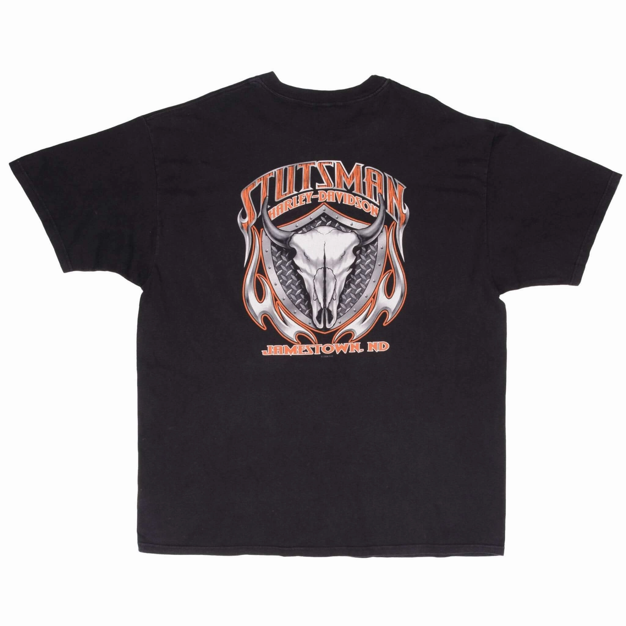 VINTAGE HARLEY DAVIDSON JAMESTOWN TEE SHIRT 2008 SIZE 2XL MADE IN USA