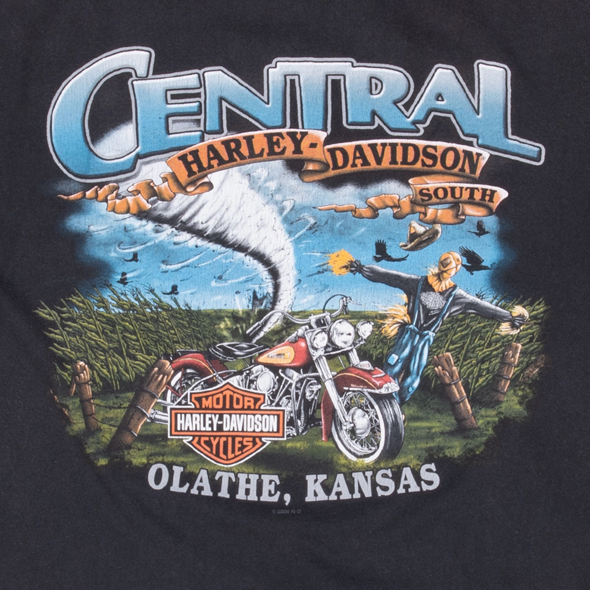 VINTAGE HARLEY DAVIDSON KANSAS TEE SHIRT 2009 LARGE MADE IN USA