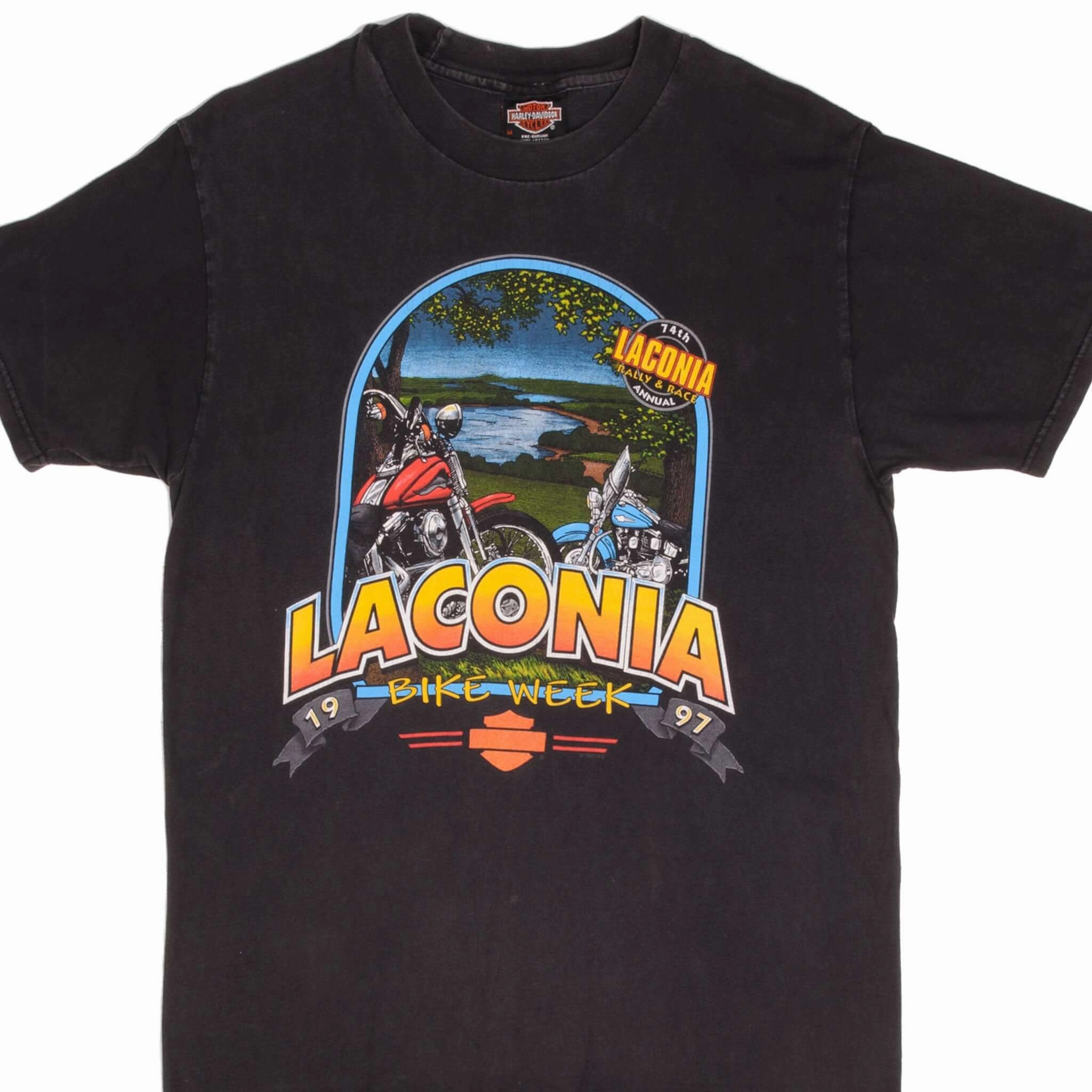 VINTAGE HARLEY DAVIDSON LACONIA TEE SHIRT 1997 SIZE MEDIUM MADE IN USA
