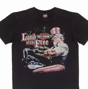 VINTAGE HARLEY DAVIDSON LAND OF FREE UNCLE SAM TEE SHIRT 2005 SIZE XL