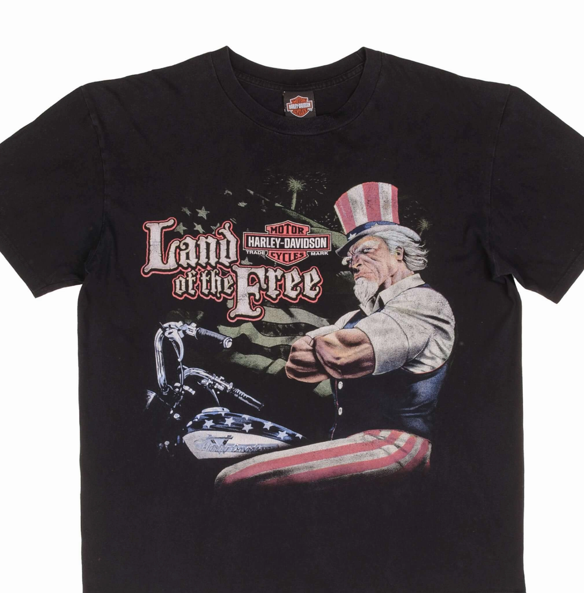 VINTAGE HARLEY DAVIDSON LAND OF FREE UNCLE SAM TEE SHIRT 2005 SIZE XL