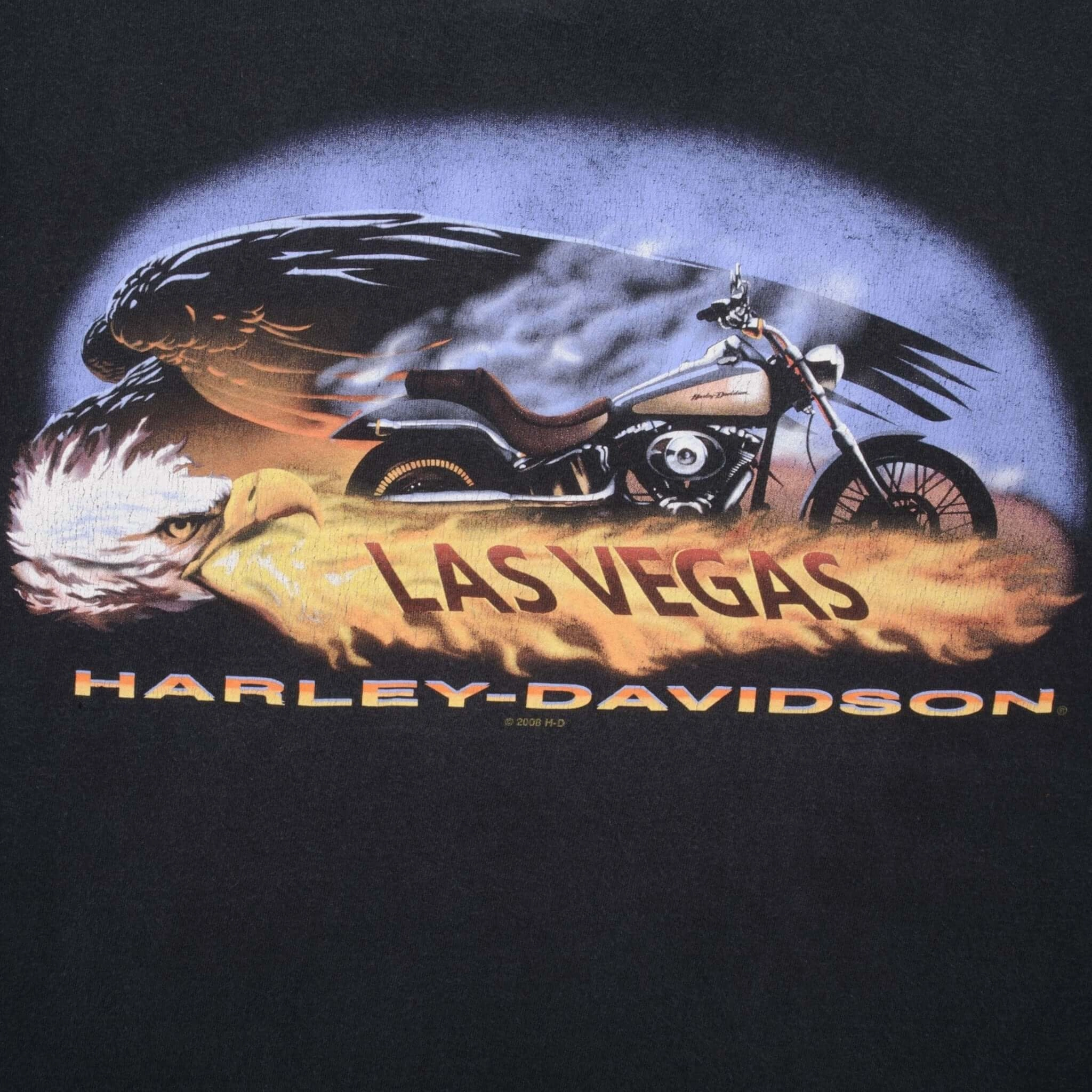 VINTAGE HARLEY DAVIDSON LAS VEGAS TEE SHIRT 2008 SIZE XL MADE IN USA