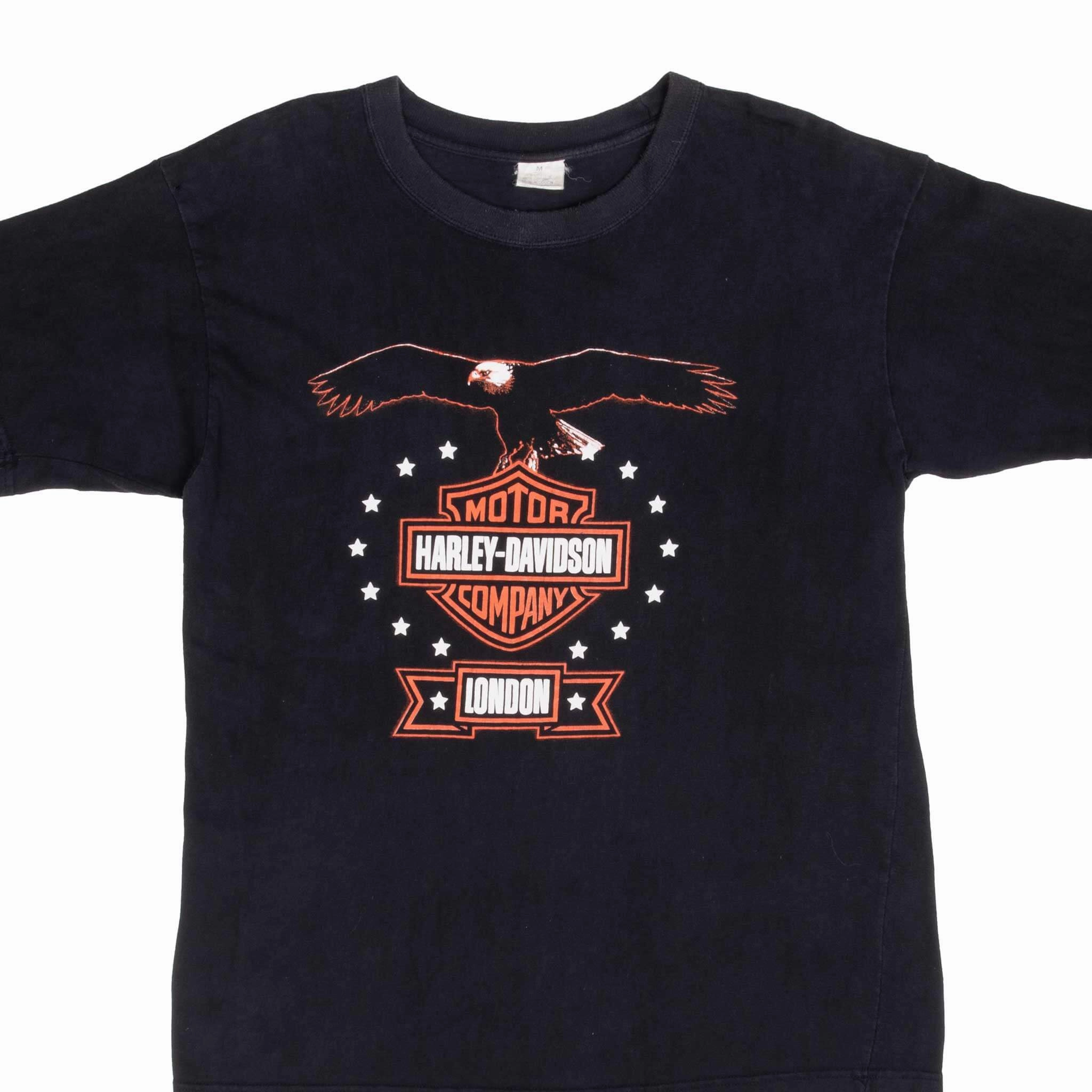 VINTAGE HARLEY DAVIDSON LONDON EAGLE 1990S TEE SHIRT SIZE MEDIUM