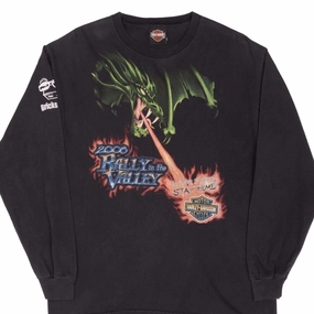 VINTAGE HARLEY DAVIDSON LONG SLEEVES DRAGON 2008 TEE SHIRT SIZE MEDIUM