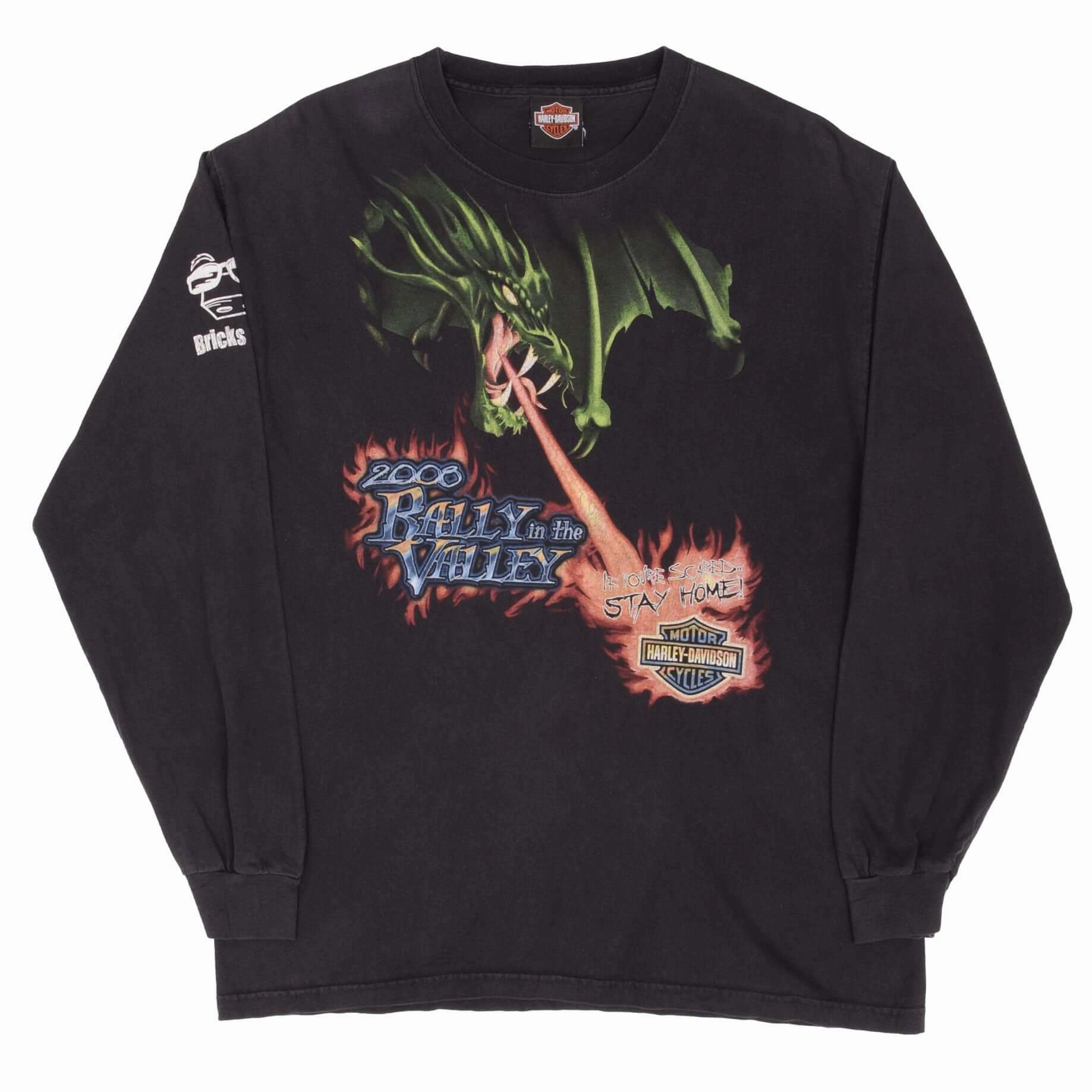VINTAGE HARLEY DAVIDSON LONG SLEEVES DRAGON 2008 TEE SHIRT SIZE MEDIUM