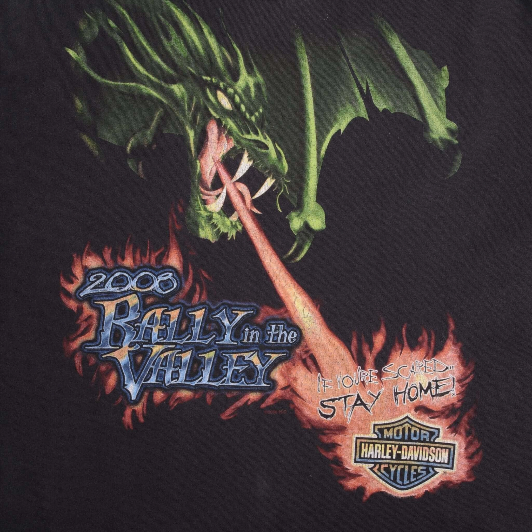 VINTAGE HARLEY DAVIDSON LONG SLEEVES DRAGON 2008 TEE SHIRT SIZE MEDIUM