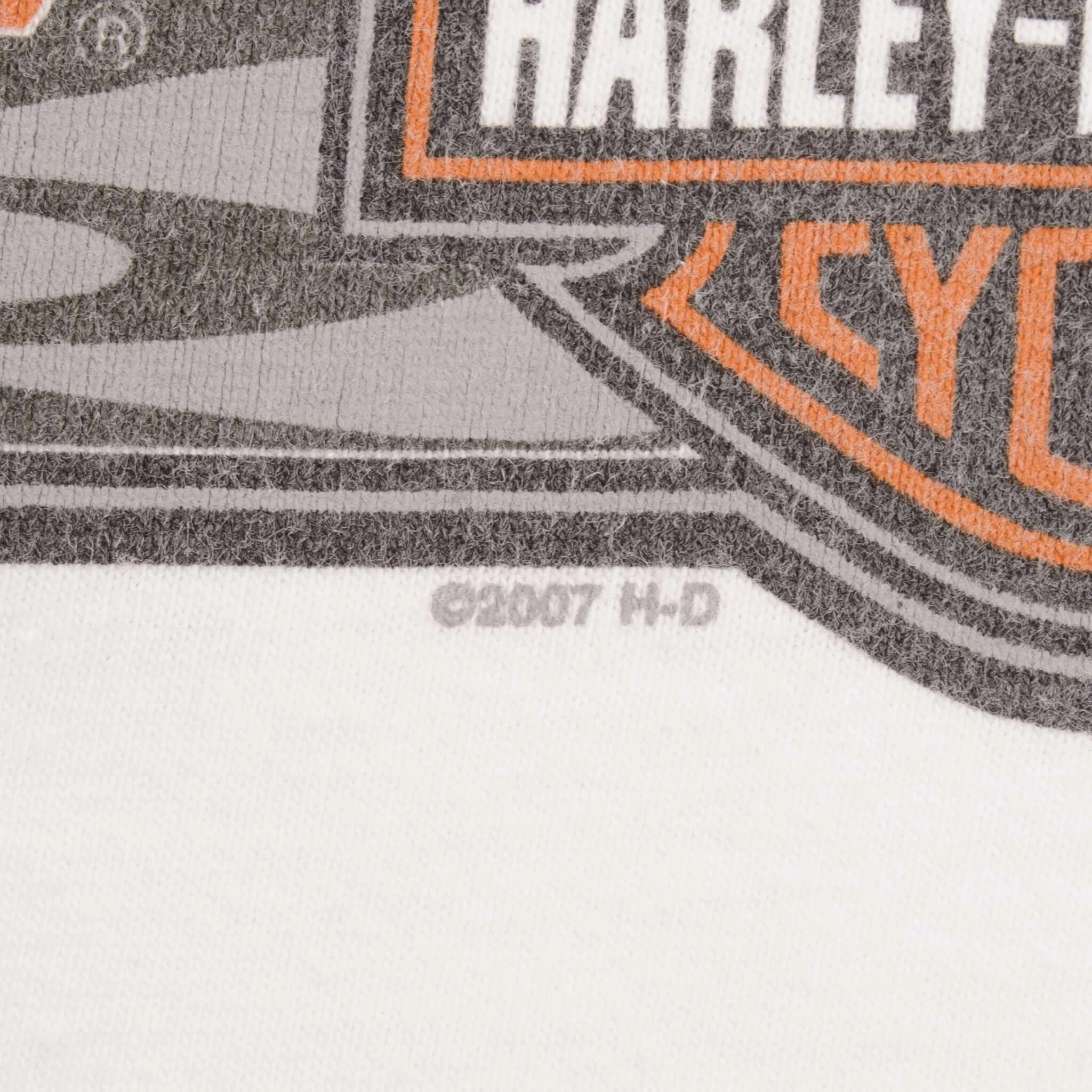 VINTAGE HARLEY DAVIDSON LONG SLEEVES FLAME TEE SHIRT 2007 SIZE LARGE