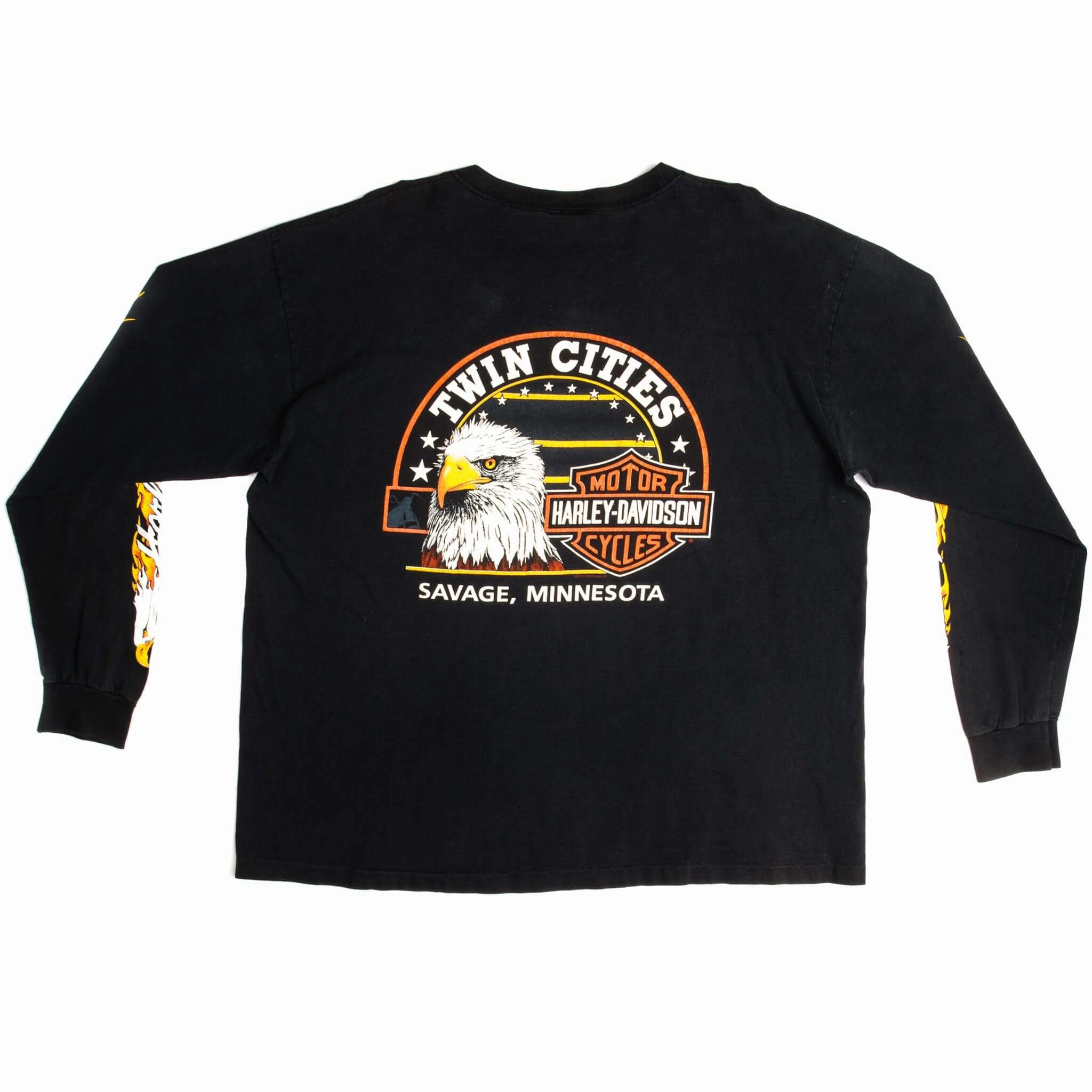 VINTAGE HARLEY DAVIDSON LONG SLEEVES TEE SHIRT 1991 SIZE 2XL MADE IN USA