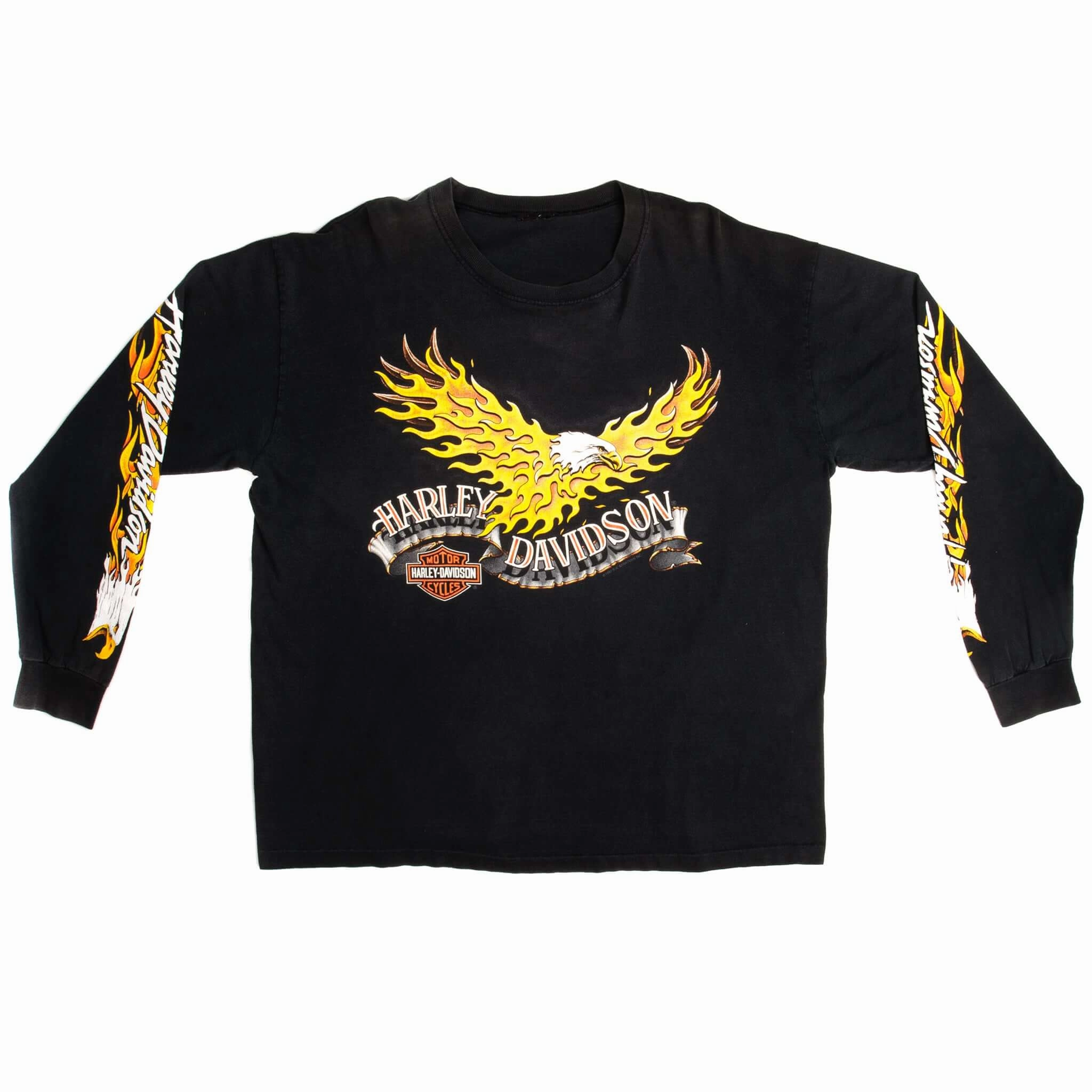 VINTAGE HARLEY DAVIDSON LONG SLEEVES TEE SHIRT 1991 SIZE 2XL MADE IN USA