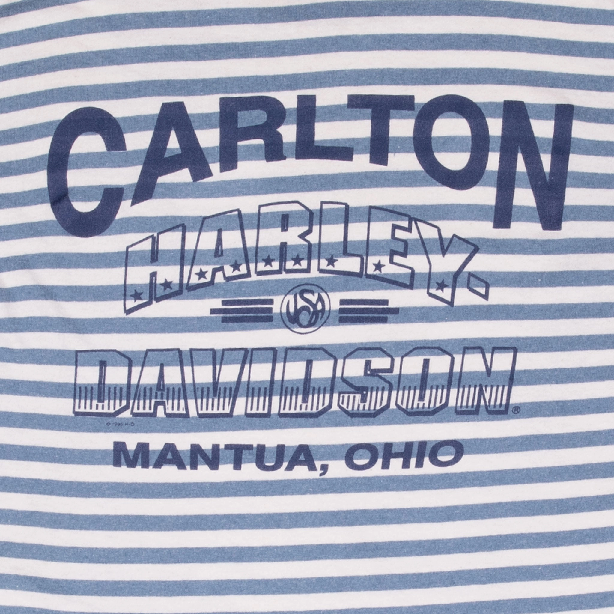 VINTAGE HARLEY DAVIDSON Mantua Ohio TEE SHIRT 1995 MEDIUM MADE IN USA
