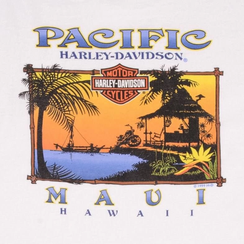 VINTAGE HARLEY DAVIDSON MAUI HAWAII 1999 TEE SHIRT SIZE LARGE MADE IN USA