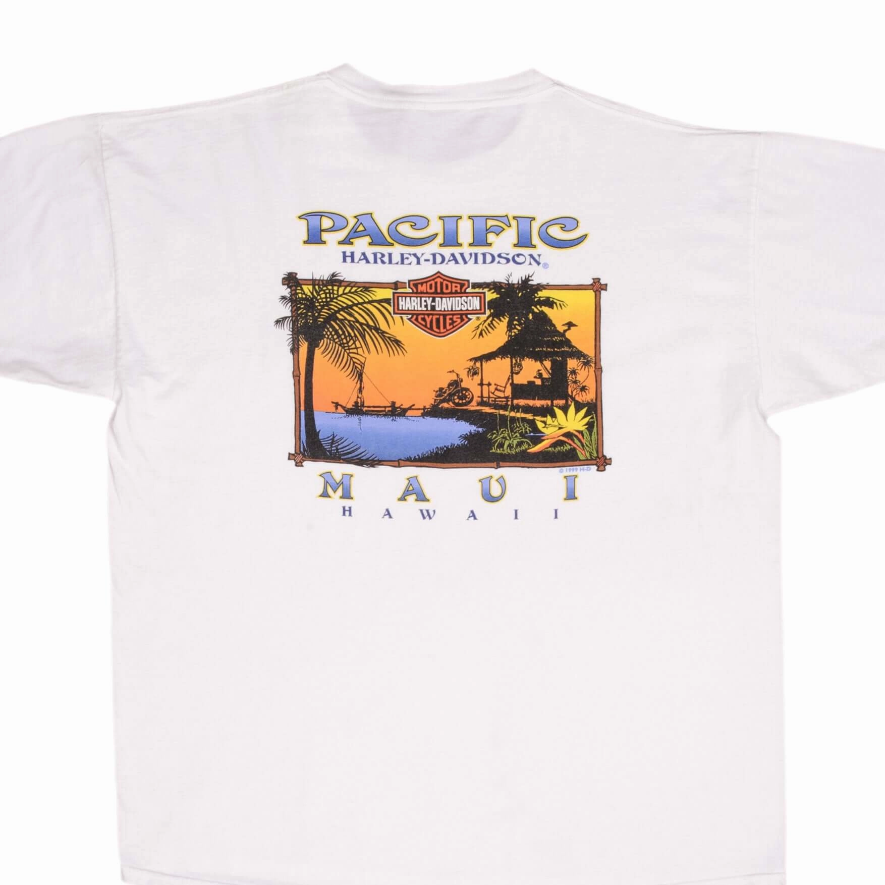 VINTAGE HARLEY DAVIDSON MAUI HAWAII 1999 TEE SHIRT SIZE LARGE MADE IN USA