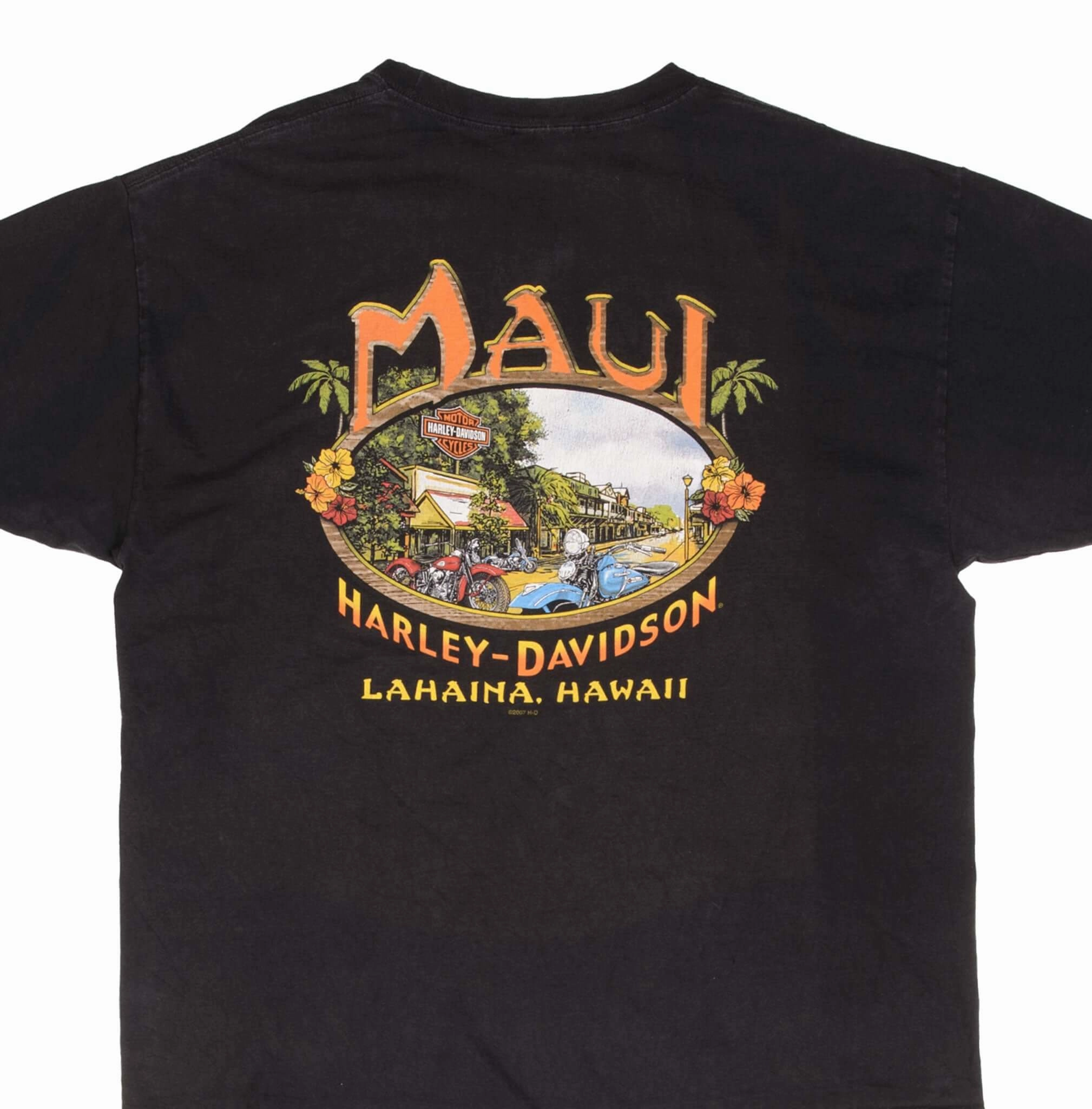 VINTAGE HARLEY DAVIDSON MAUI HAWAII 2007 TEE SHIRT SIZE XL
