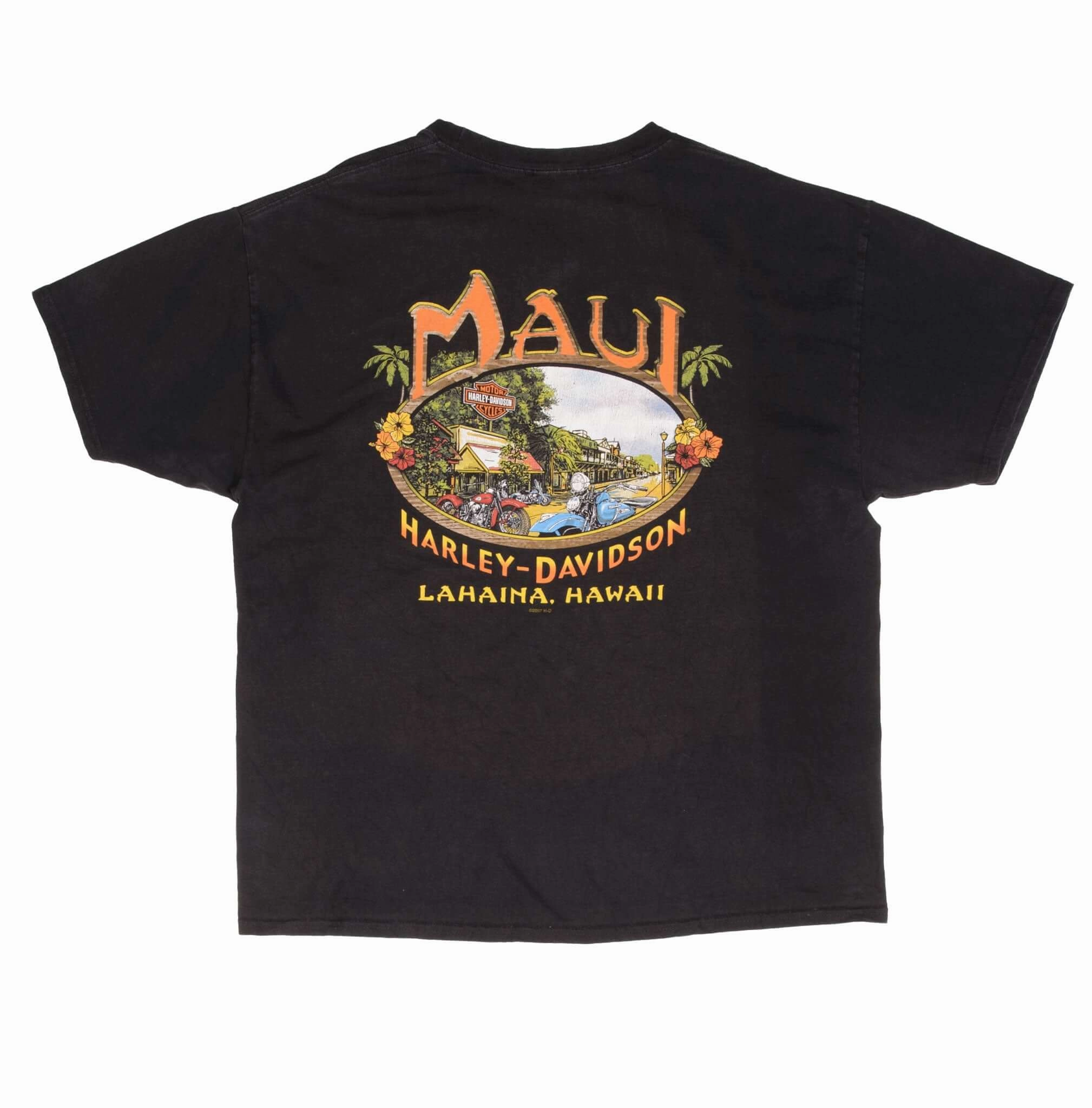 VINTAGE HARLEY DAVIDSON MAUI HAWAII 2007 TEE SHIRT SIZE XL