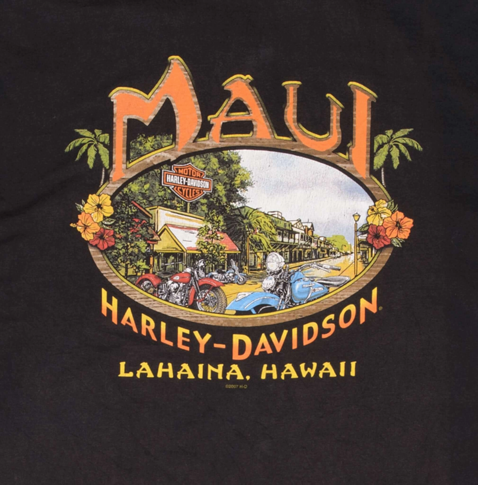 VINTAGE HARLEY DAVIDSON MAUI HAWAII 2007 TEE SHIRT SIZE XL