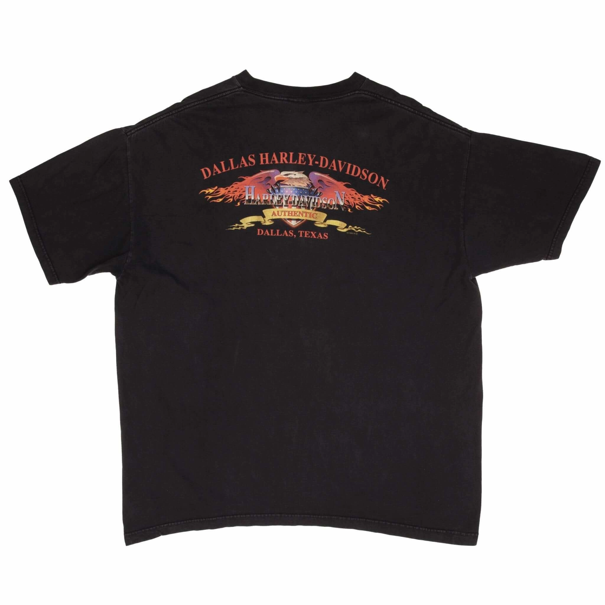 VINTAGE HARLEY DAVIDSON MIDNIGHT HOWL DALLAS TX TEE SHIRT 1999 2XL MADE IN USA