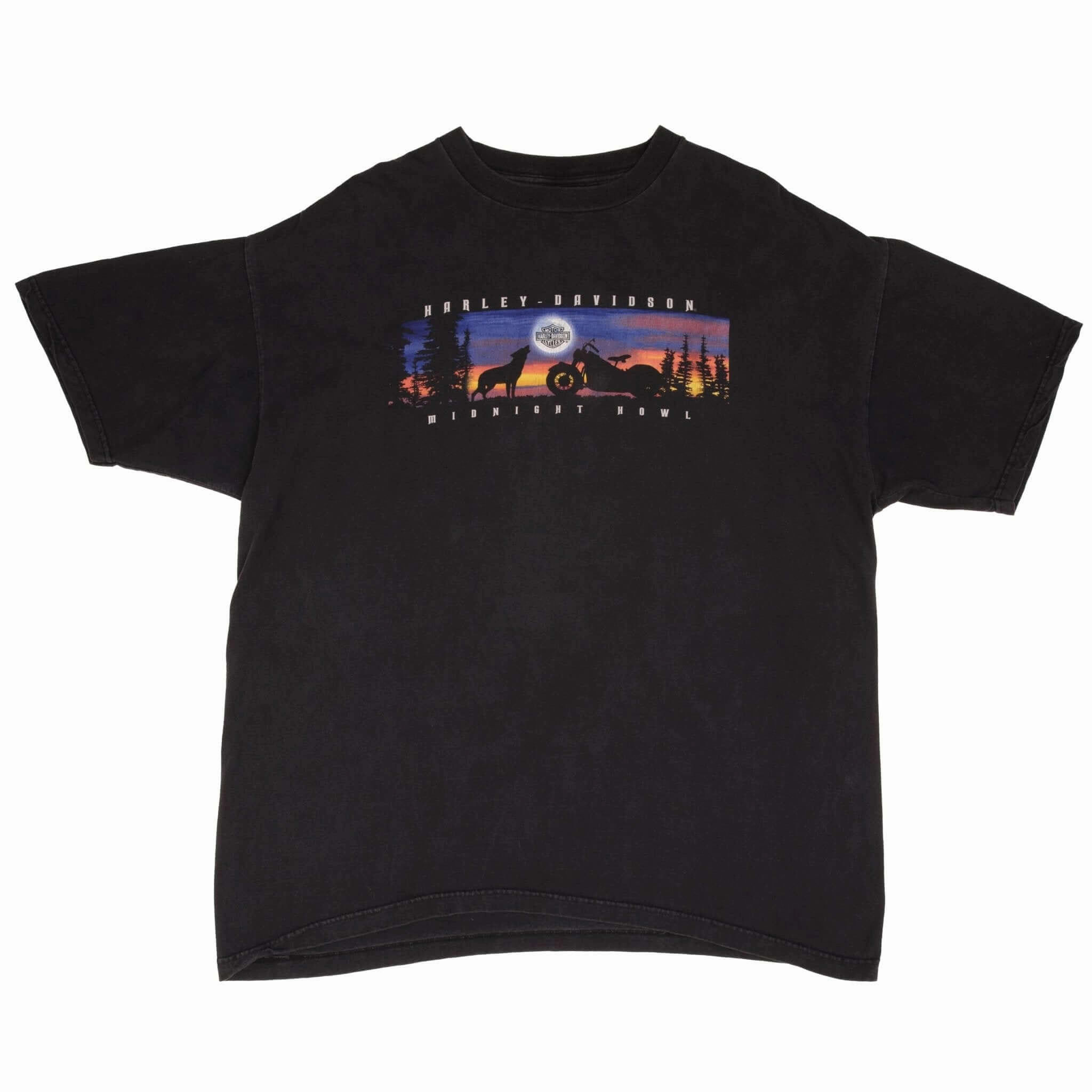 VINTAGE HARLEY DAVIDSON MIDNIGHT HOWL DALLAS TX TEE SHIRT 1999 2XL MADE IN USA