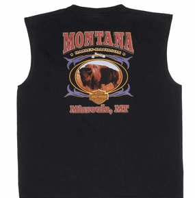 VINTAGE HARLEY DAVIDSON MISSOULA MONTANA TANK TOP TEE SHIRT 2004 2XL MADE IN USA