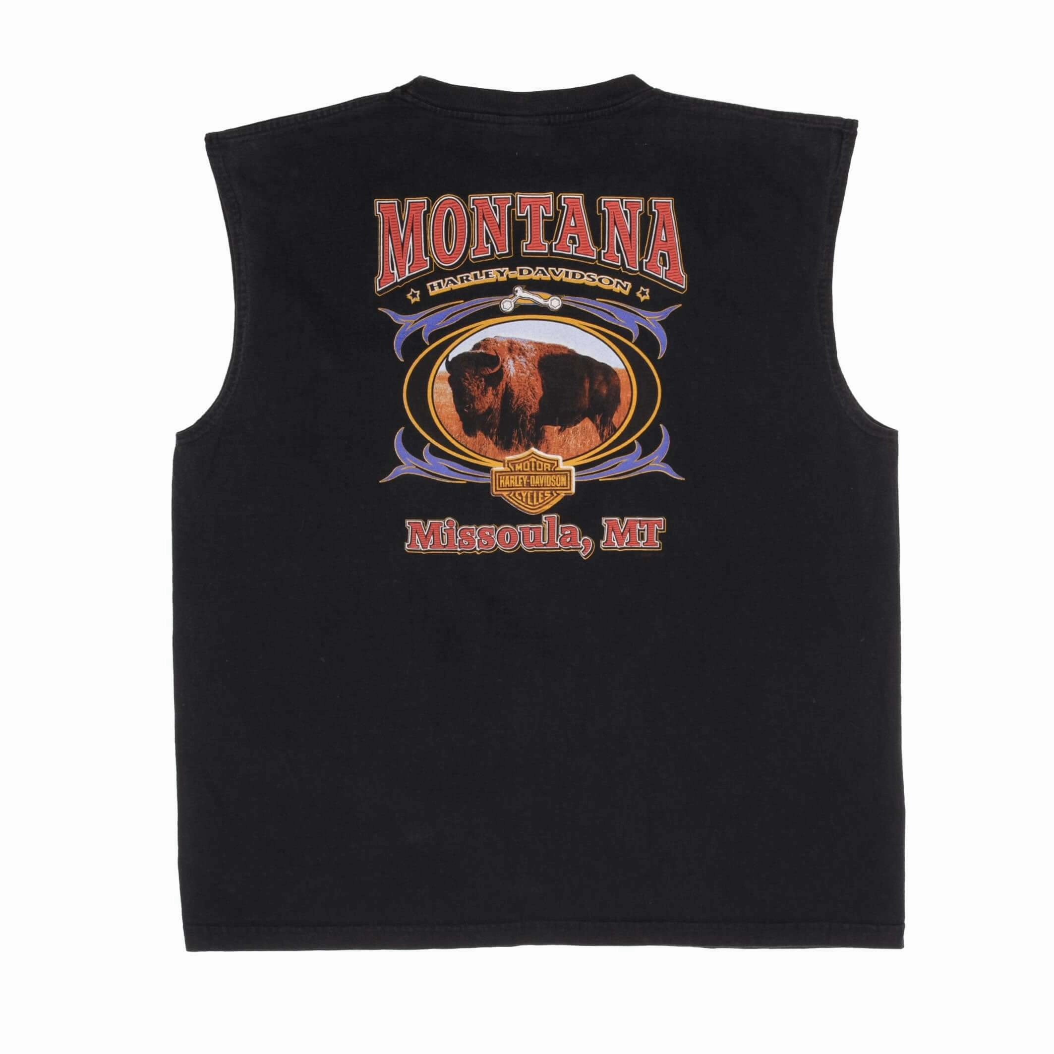 VINTAGE HARLEY DAVIDSON MISSOULA MONTANA TANK TOP TEE SHIRT 2004 2XL MADE IN USA