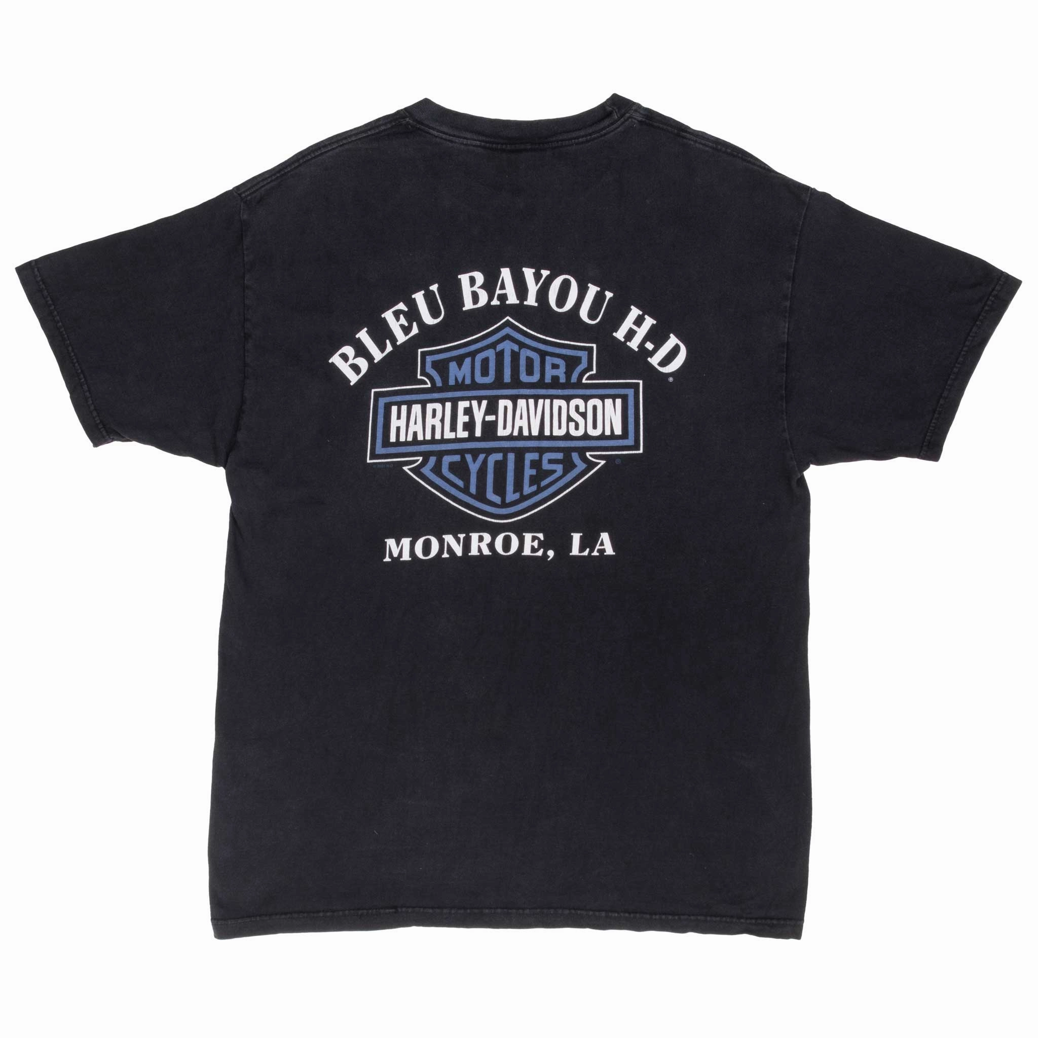 VINTAGE HARLEY DAVIDSON MONROE LA TEE SHIRT 2001 SIZE LARGE MADE IN USA
