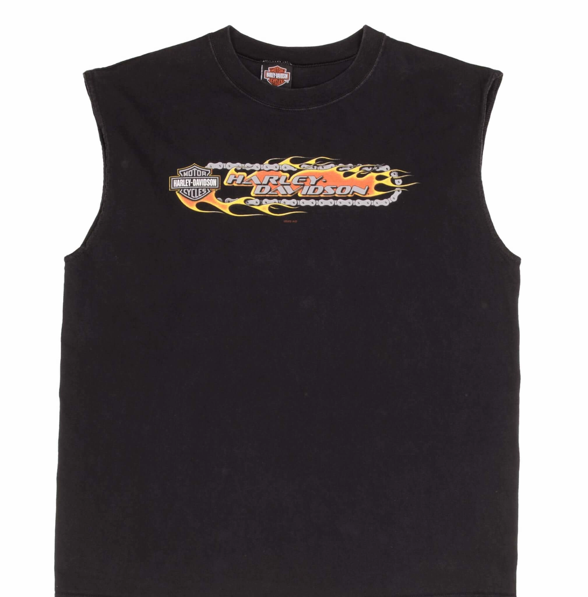 VINTAGE HARLEY DAVIDSON MONROE SANDUSKI TANK TOP TEE SHIRT 2002 XL MADE IN USA