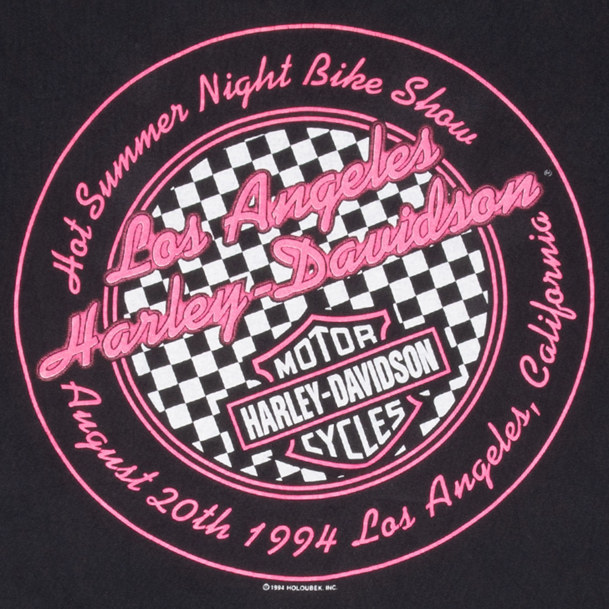 VINTAGE HARLEY DAVIDSON NEON LOS ANGELES TEE SHIRT 1994 XL MADE IN USA
