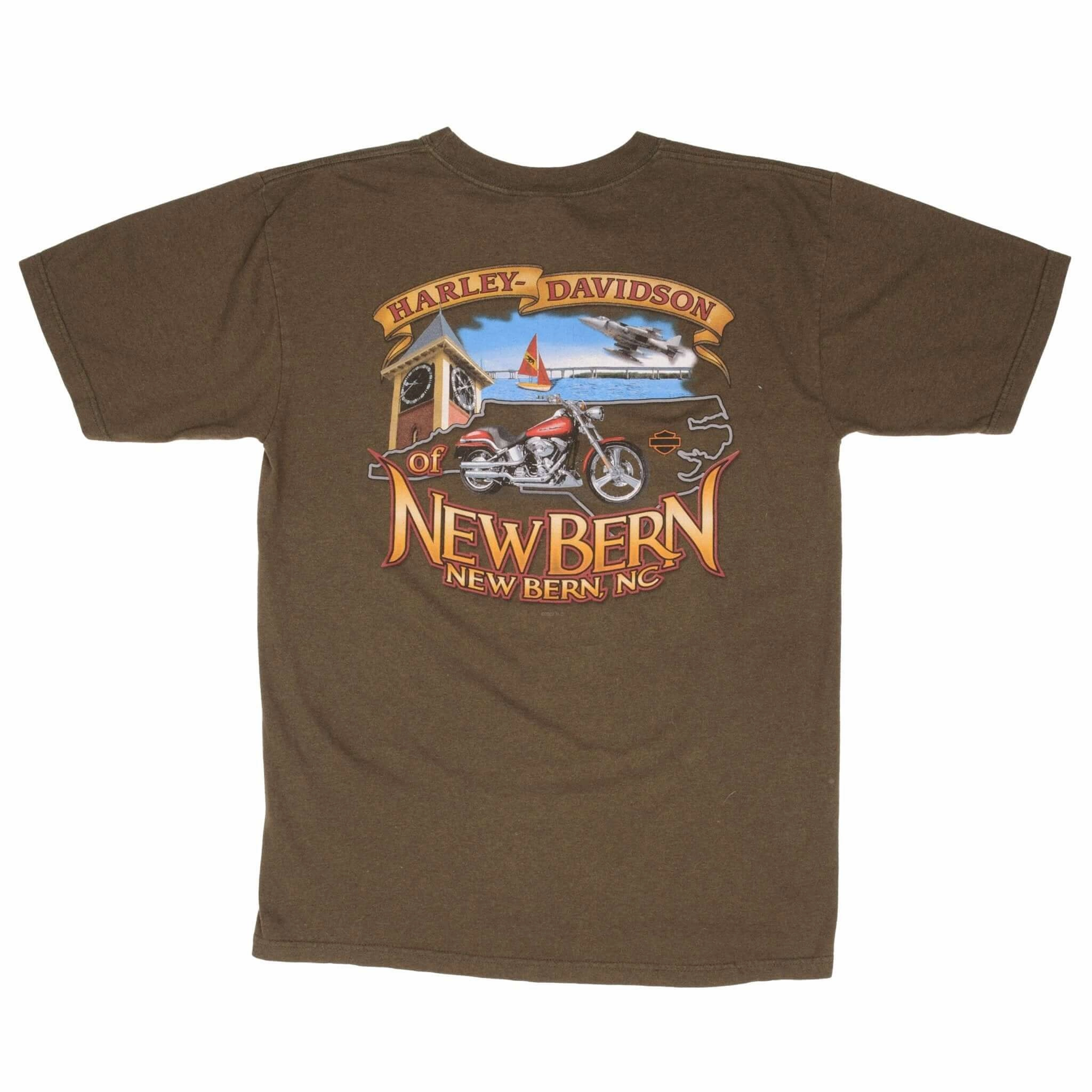 VINTAGE HARLEY DAVIDSON NEWBERN NC TEE SHIRT 2009 SIZE LARGE MADE IN USA