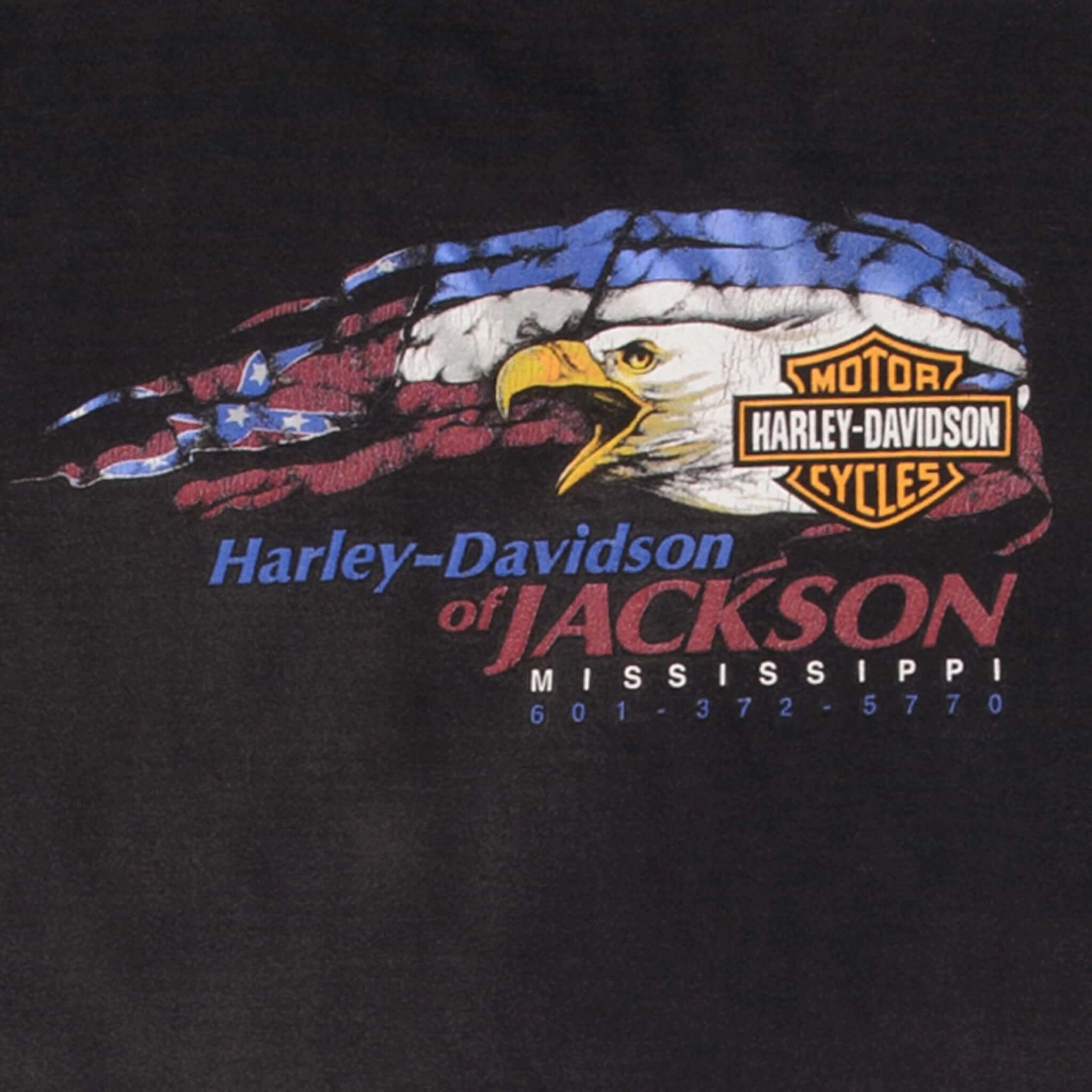 VINTAGE HARLEY DAVIDSON OF JACKSON MISSISSIPPI EAGLE 1990S TEE SHIRT SIZE XL