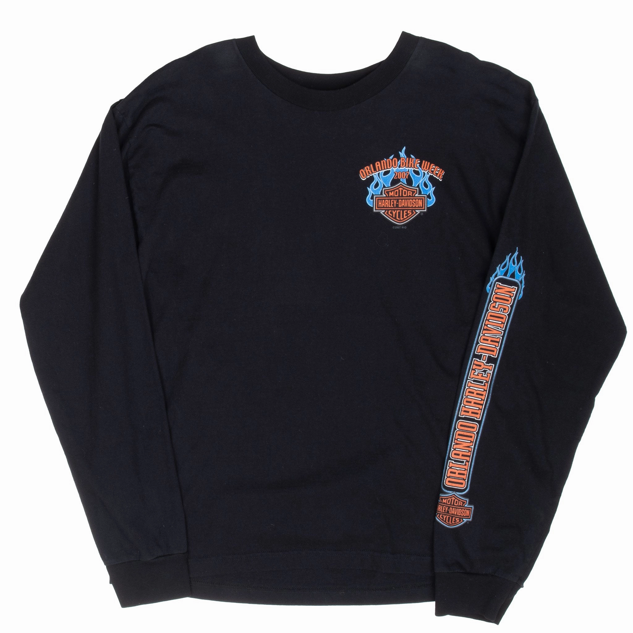 VINTAGE HARLEY DAVIDSON ORLANDO BIKE WEEK 2007 LONG SLEEVE TEE SHIRT LARGE